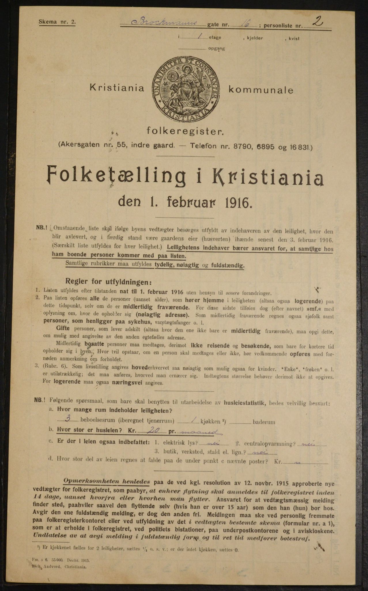 OBA, Municipal Census 1916 for Kristiania, 1916, p. 9813