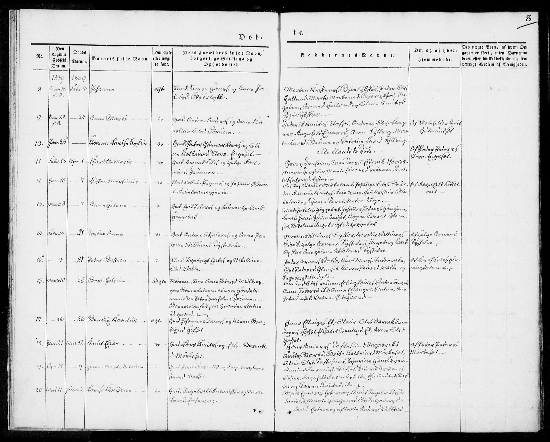 Ministerialprotokoller, klokkerbøker og fødselsregistre - Møre og Romsdal, AV/SAT-A-1454/524/L0352: Parish register (official) no. 524A04, 1838-1847, p. 8