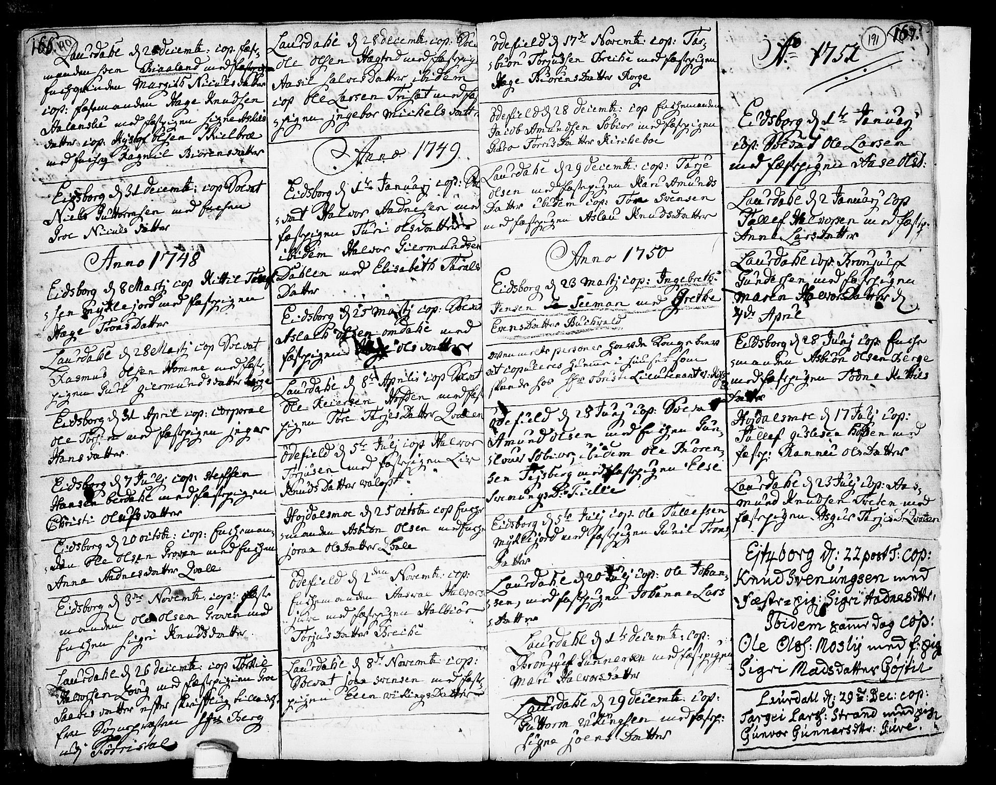 Lårdal kirkebøker, SAKO/A-284/F/Fa/L0002: Parish register (official) no. I 2, 1734-1754, p. 190-191