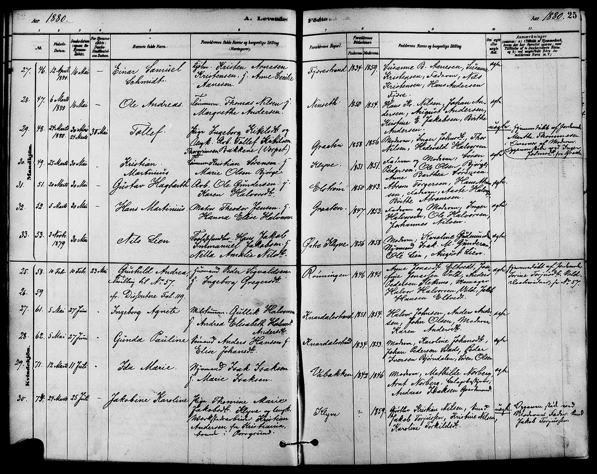 Solum kirkebøker, AV/SAKO-A-306/F/Fa/L0009: Parish register (official) no. I 9, 1877-1887, p. 25