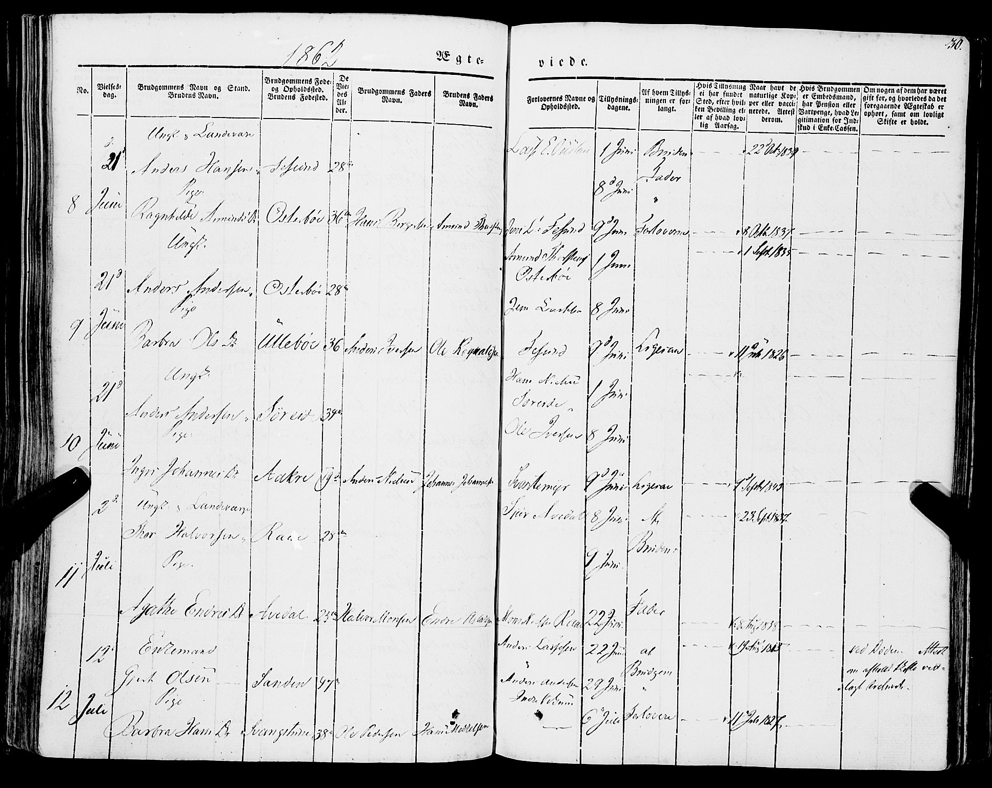 Lavik sokneprestembete, AV/SAB-A-80901: Parish register (official) no. A 3, 1843-1863, p. 30