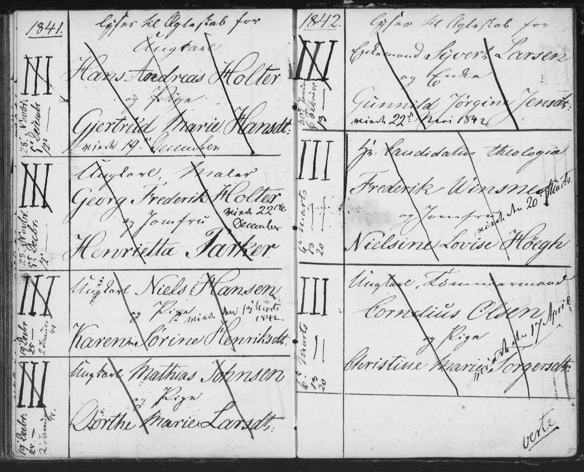 Bragernes kirkebøker, SAKO/A-6/H/Ha/L0002: Banns register no. 2, 1832-1846