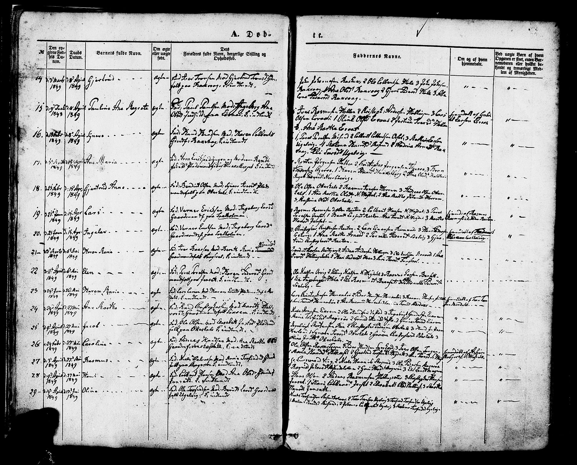 Ministerialprotokoller, klokkerbøker og fødselsregistre - Møre og Romsdal, AV/SAT-A-1454/560/L0719: Parish register (official) no. 560A03, 1845-1872, p. 14