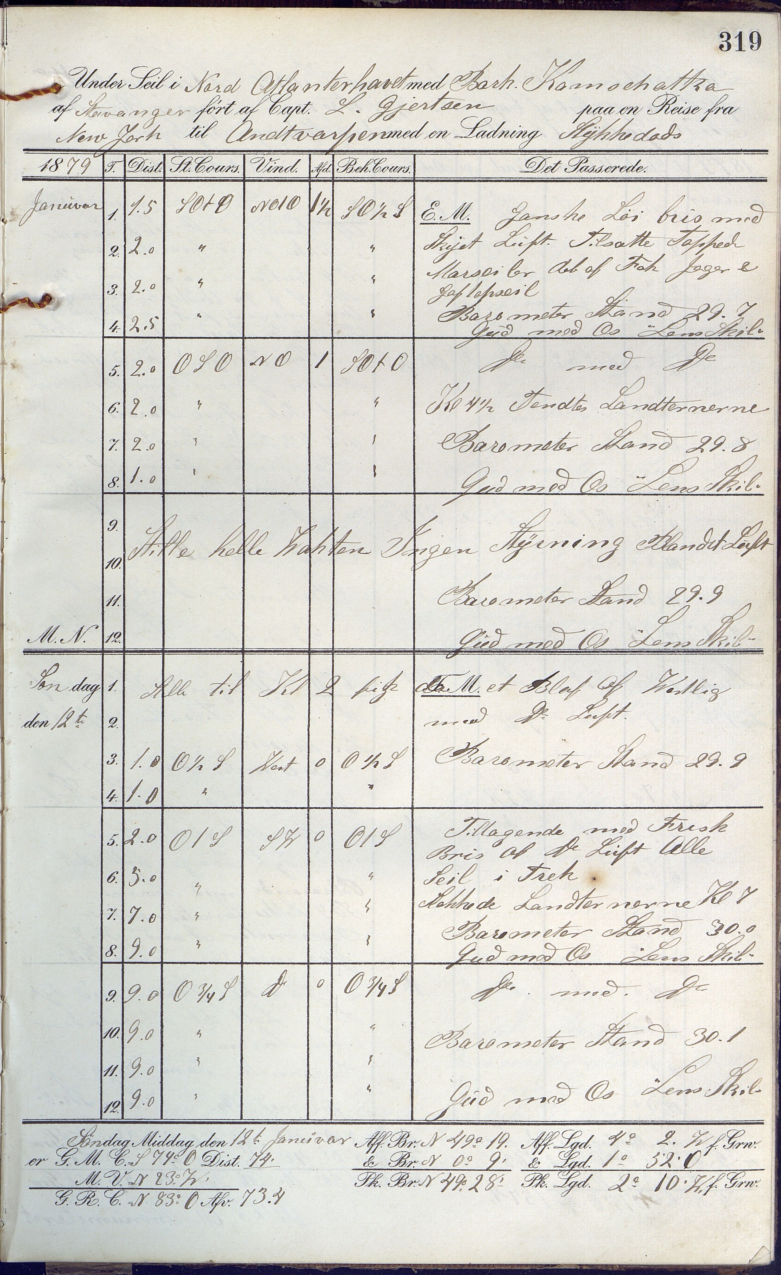 Fartøysarkivet, AAKS/PA-1934/F/L0189: Kamschatka (bark), 1877-1879, p. 319