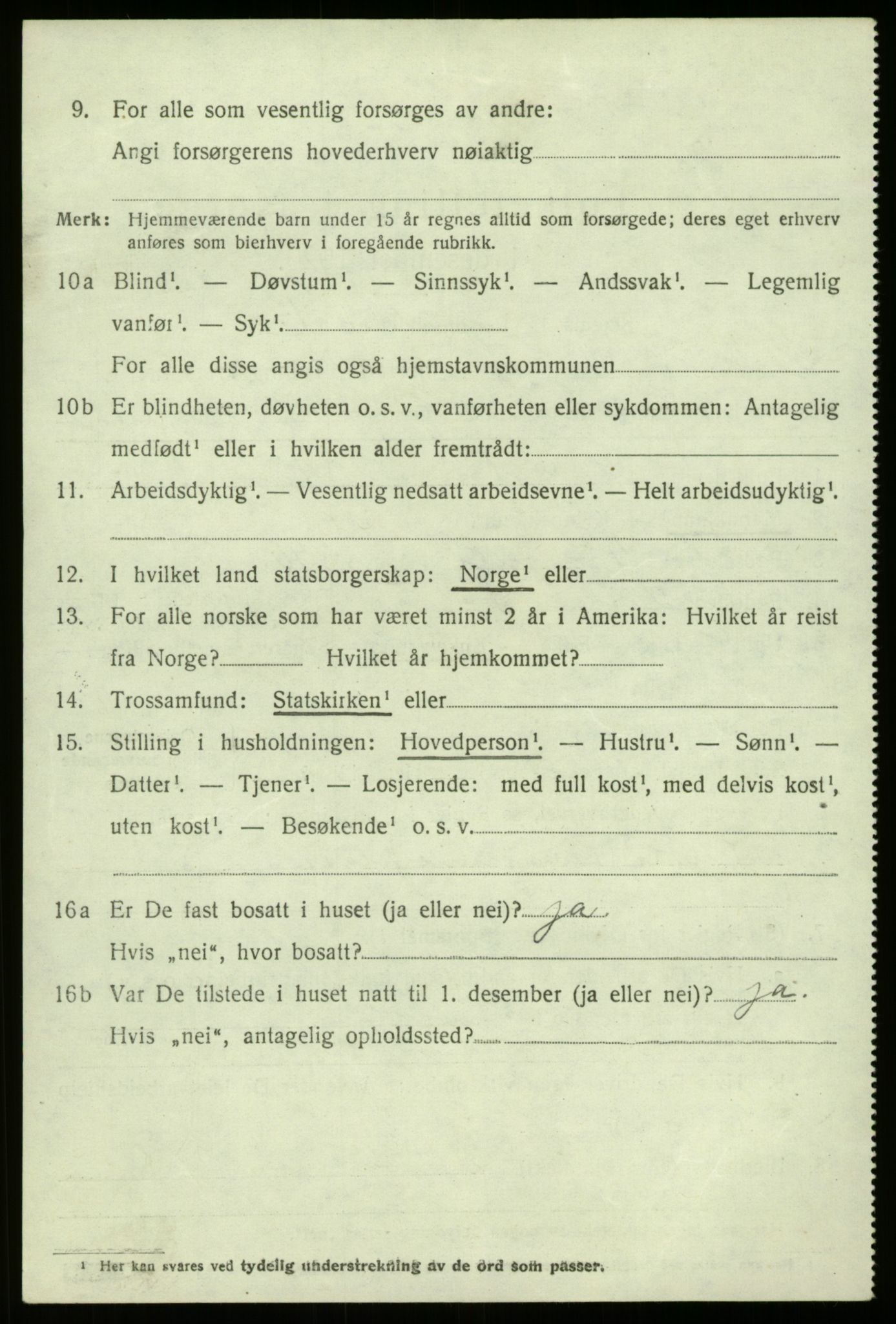 SAB, 1920 census for Lærdal, 1920, p. 2197