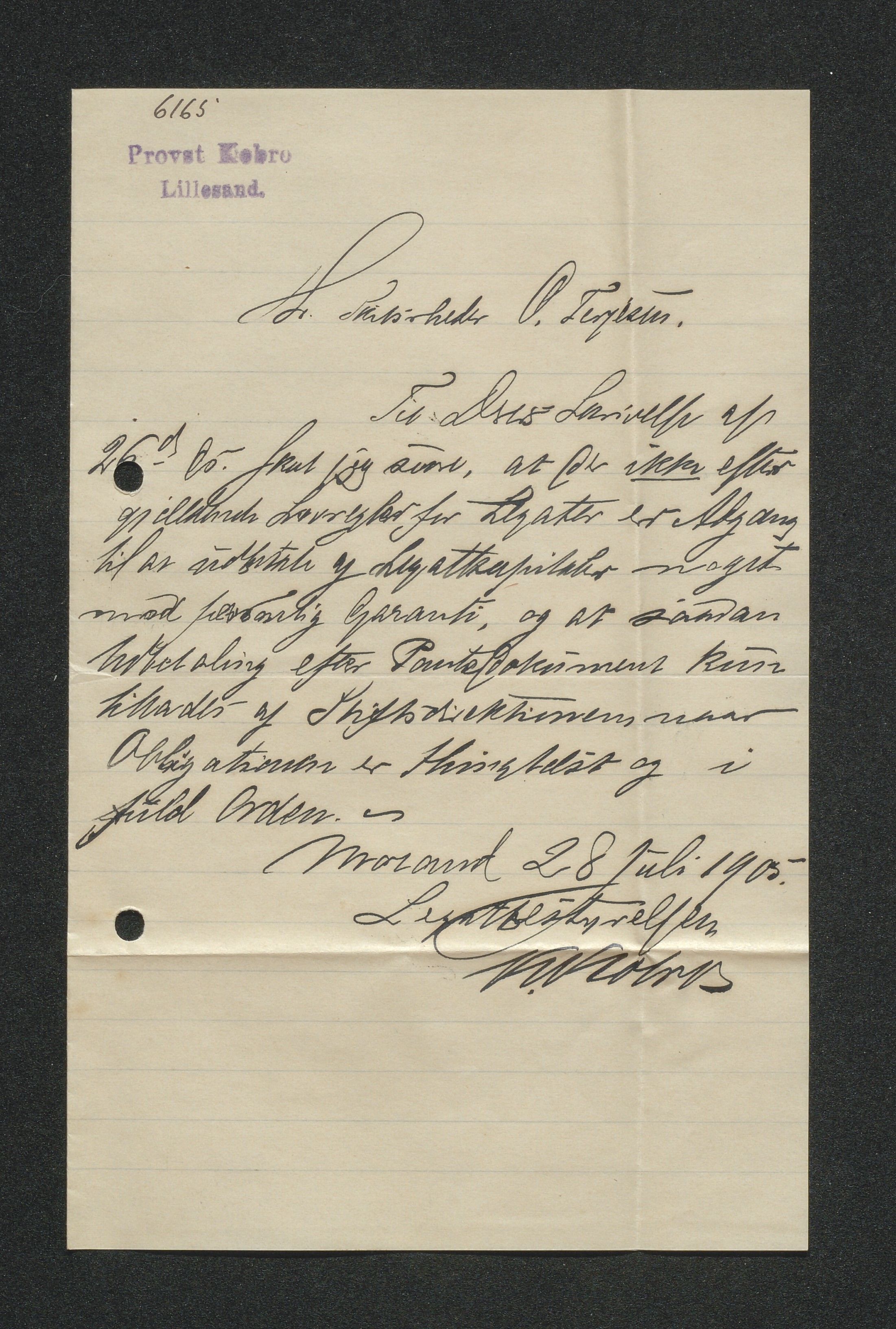 O. Terjesens rederi, AAKS/PA-2525/E/E01/L0013: Korrespondanse, 1904-1905