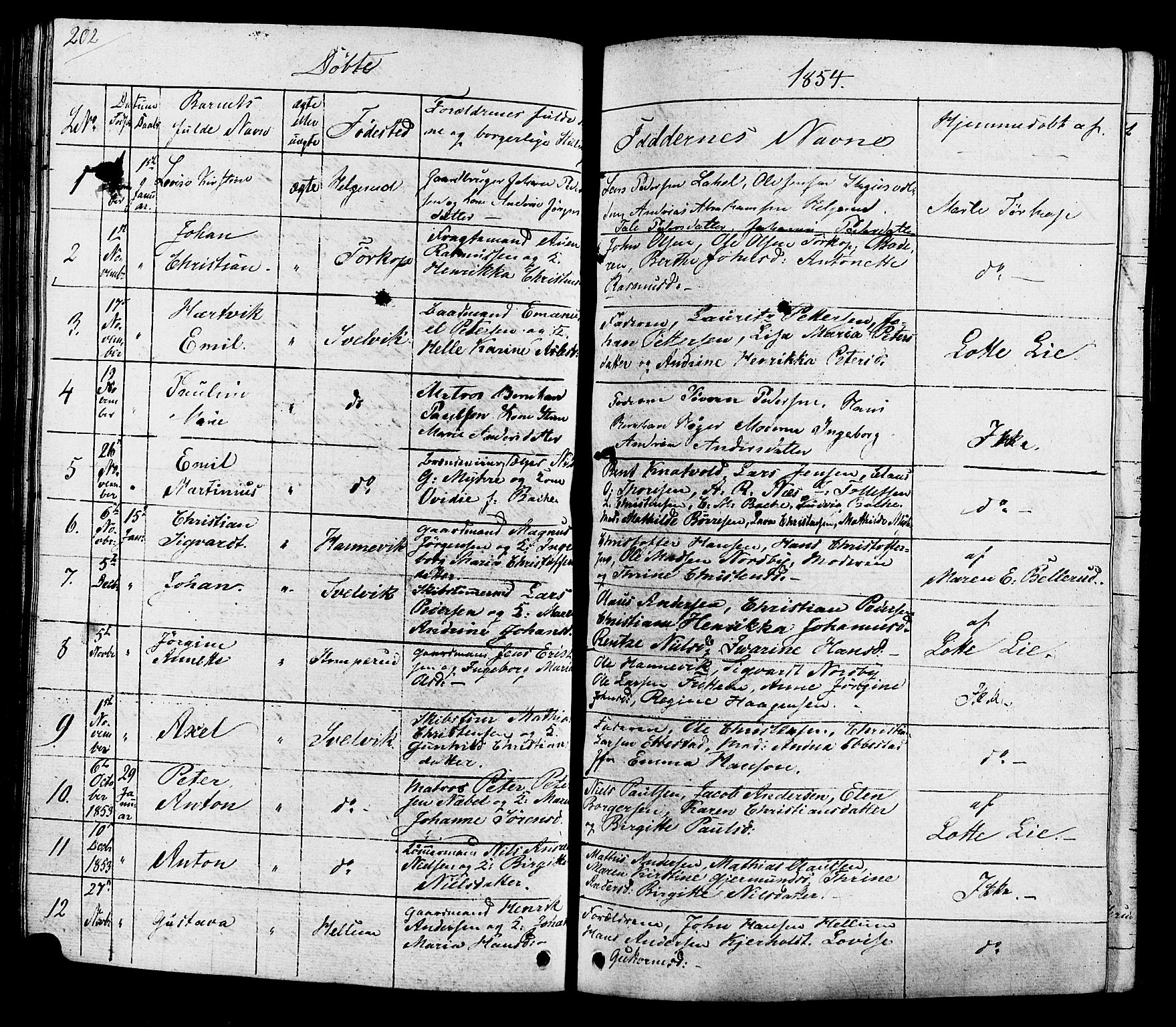 Hurum kirkebøker, SAKO/A-229/G/Ga/L0002: Parish register (copy) no. I 2, 1827-1857, p. 202