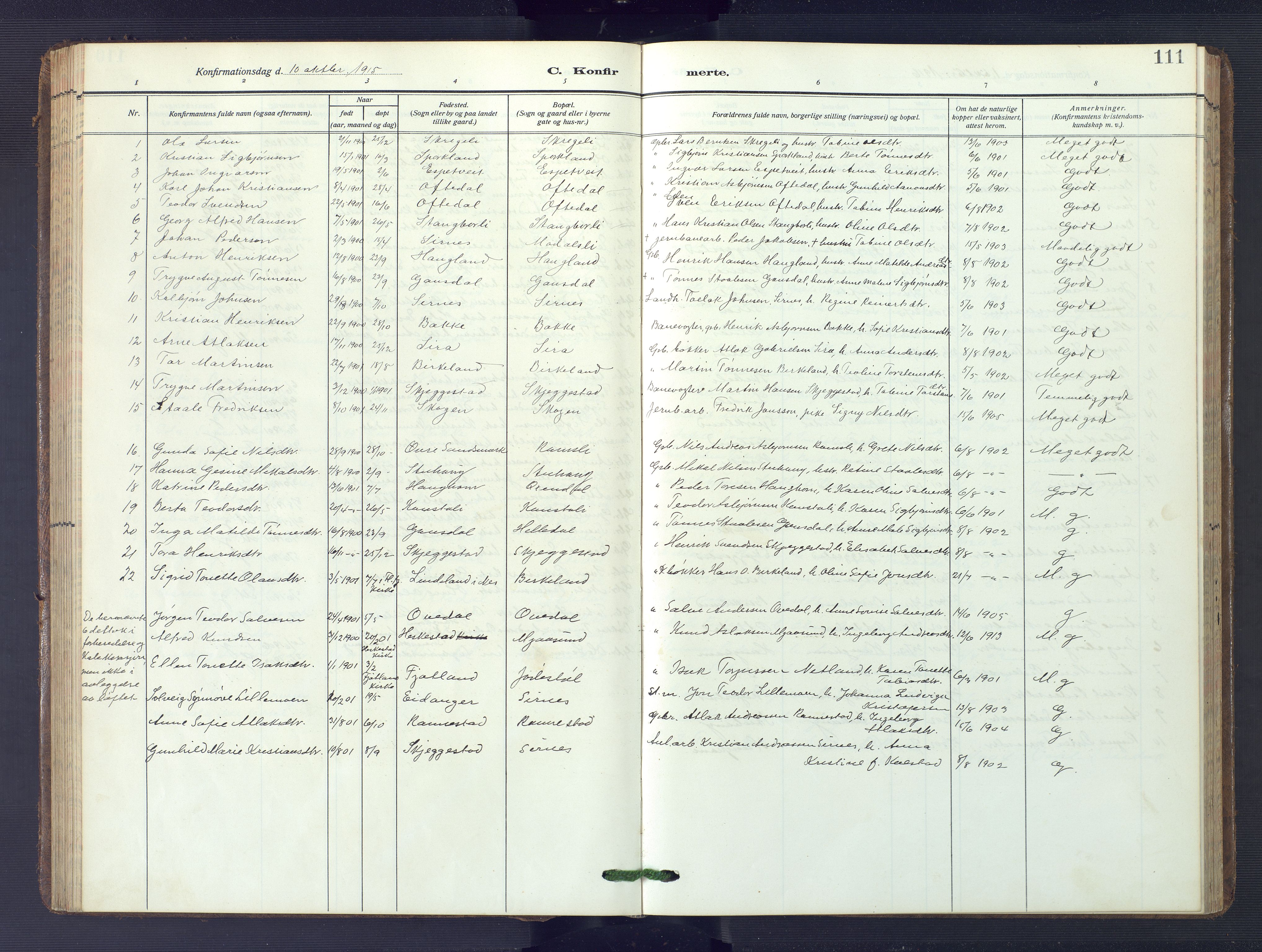 Bakke sokneprestkontor, AV/SAK-1111-0002/F/Fb/Fba/L0004: Parish register (copy) no. B 4, 1911-1946, p. 111