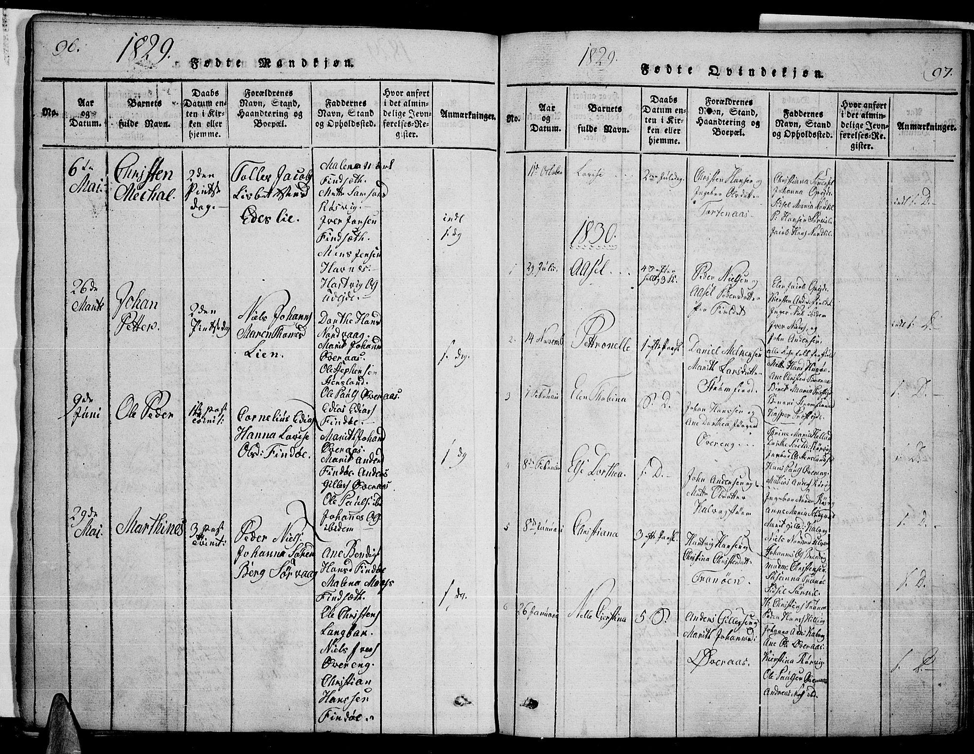 Ministerialprotokoller, klokkerbøker og fødselsregistre - Nordland, SAT/A-1459/859/L0842: Parish register (official) no. 859A02, 1821-1839, p. 96-97