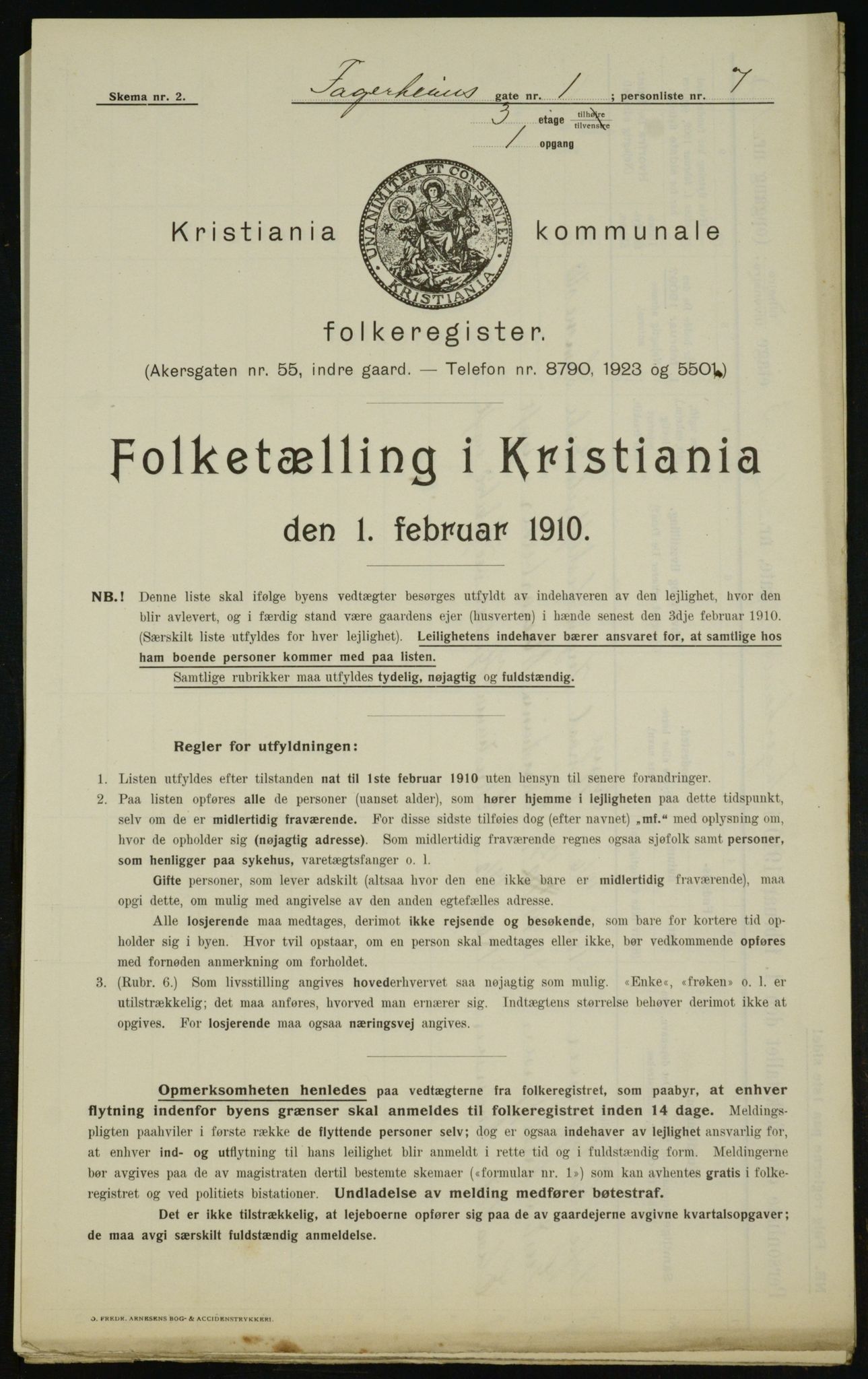 OBA, Municipal Census 1910 for Kristiania, 1910, p. 21686