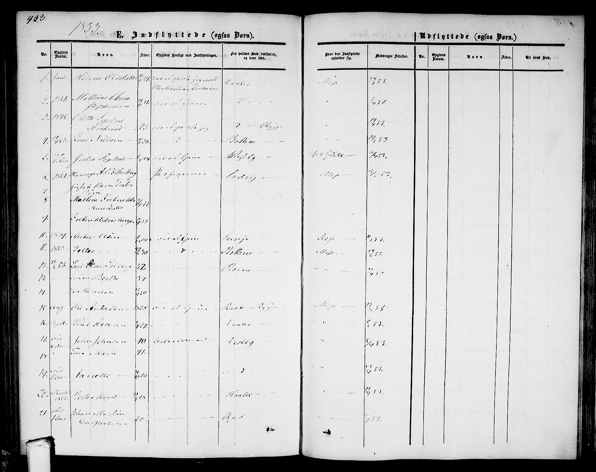 Moss prestekontor Kirkebøker, SAO/A-2003/G/Ga/L0002: Parish register (copy) no. I 2, 1852-1871, p. 433