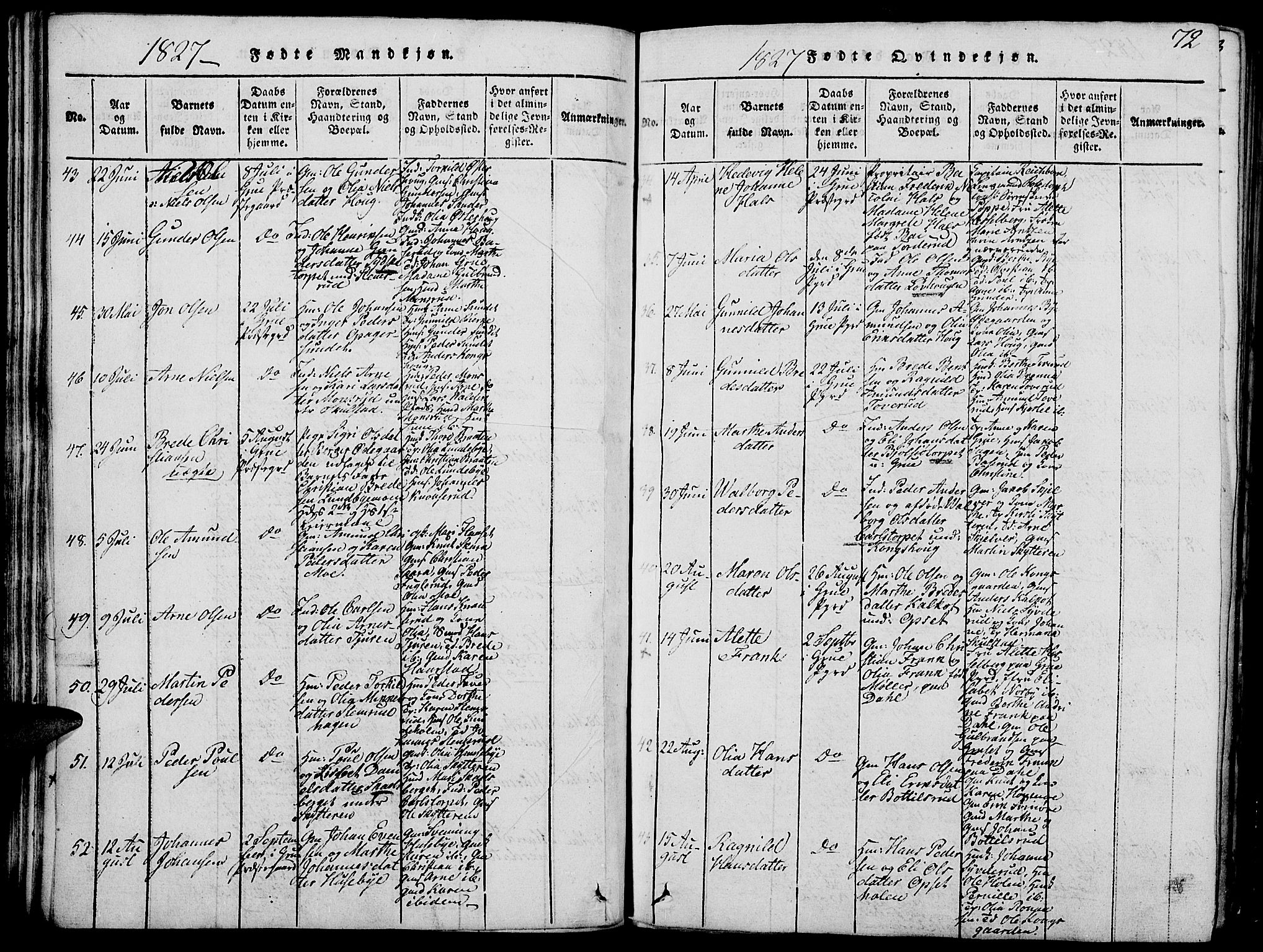 Grue prestekontor, AV/SAH-PREST-036/H/Ha/Hab/L0002: Parish register (copy) no. 2, 1815-1841, p. 72