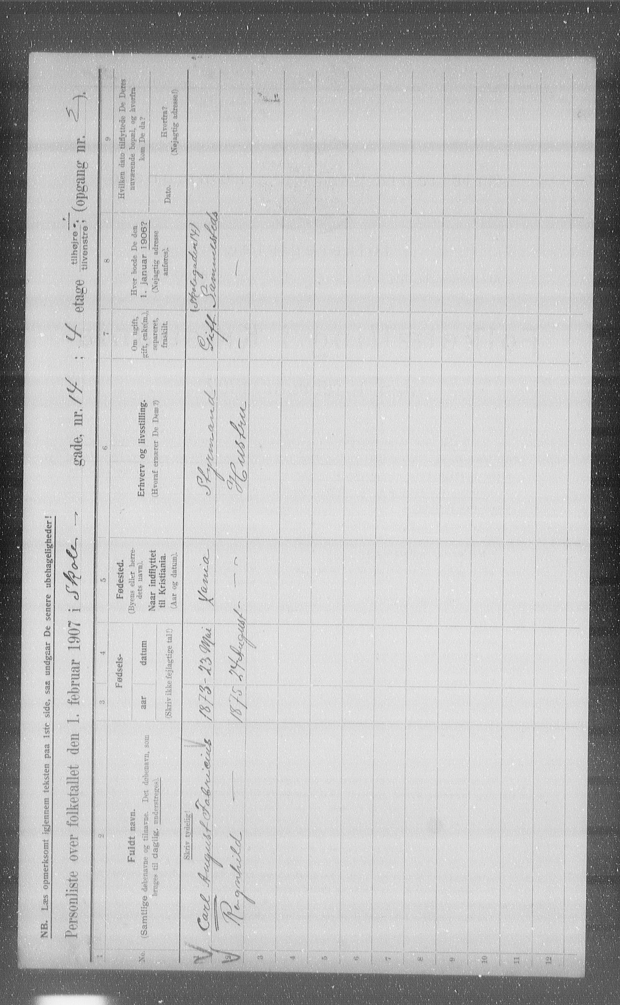 OBA, Municipal Census 1907 for Kristiania, 1907, p. 49202