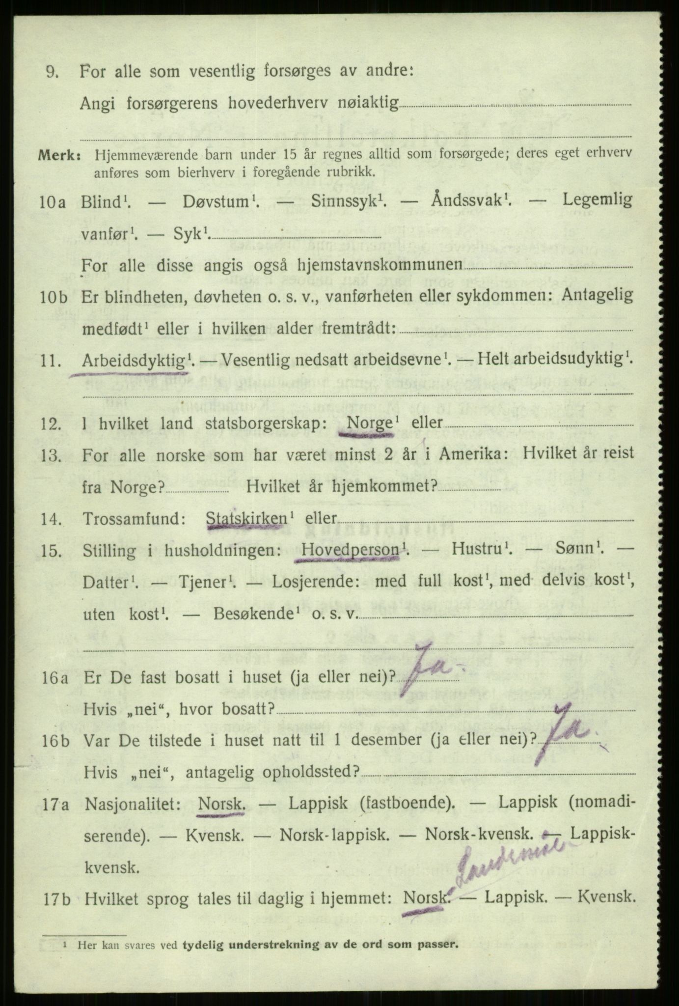 SATØ, 1920 census for Trondenes, 1920, p. 21124