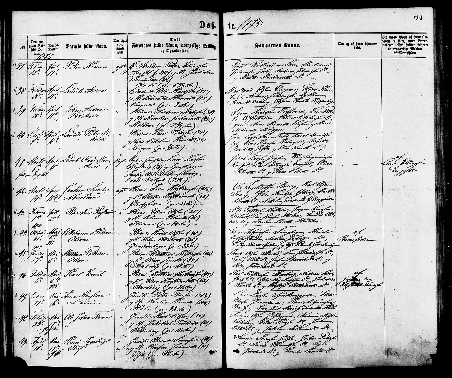 Ministerialprotokoller, klokkerbøker og fødselsregistre - Møre og Romsdal, AV/SAT-A-1454/528/L0400: Parish register (official) no. 528A11, 1871-1879, p. 64