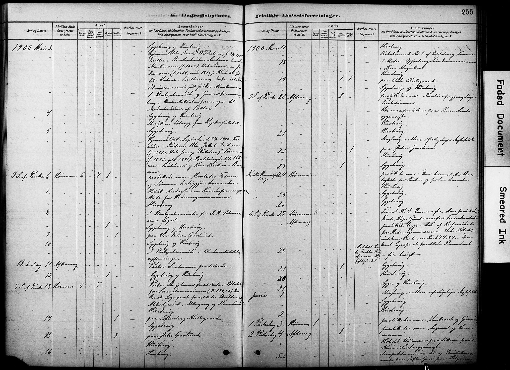 Oslo domkirke Kirkebøker, SAO/A-10752/F/Fa/L0038: Parish register (official) no. 38, 1878-1921, p. 255