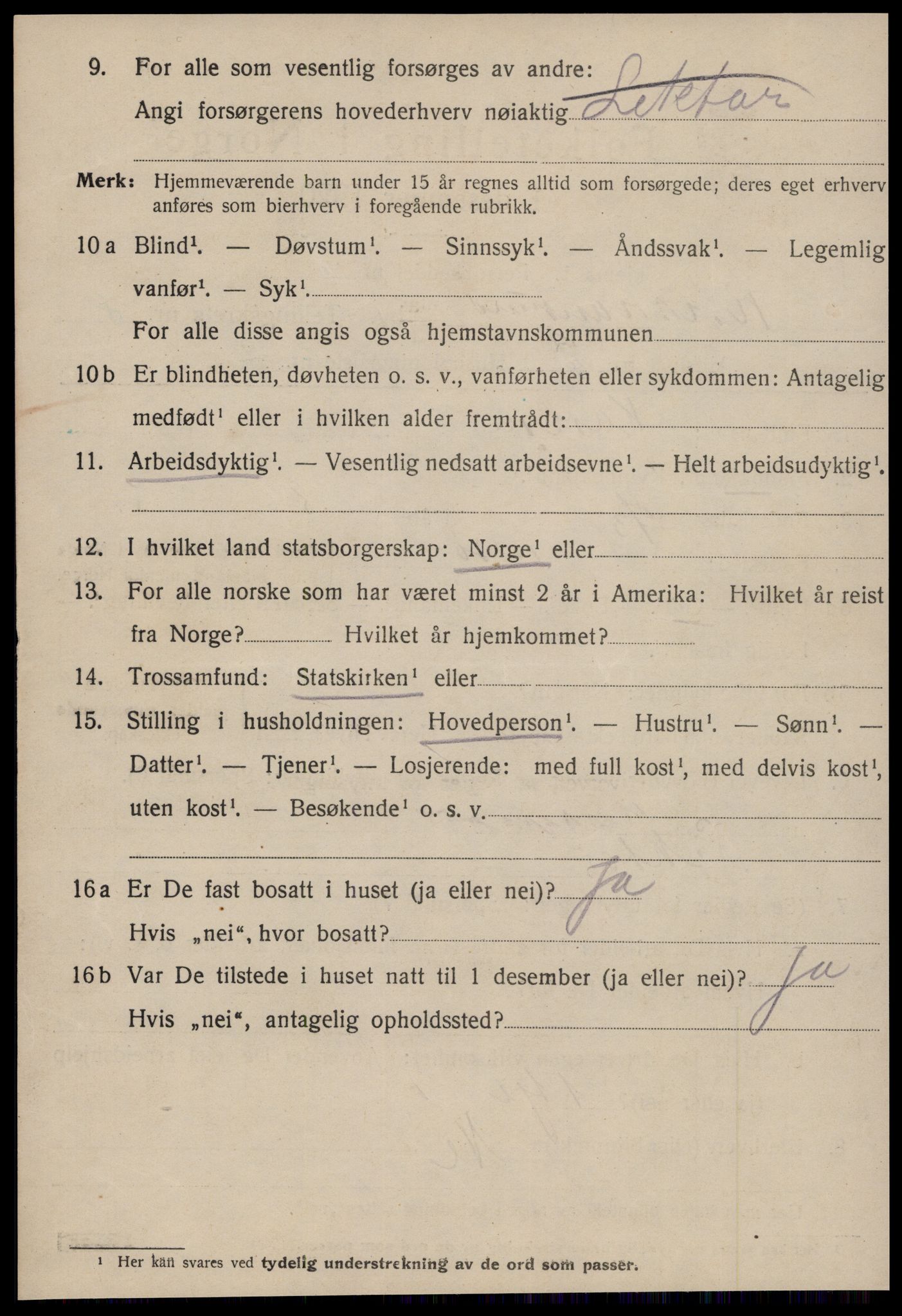 SAT, 1920 census for Kristiansund, 1920, p. 19842