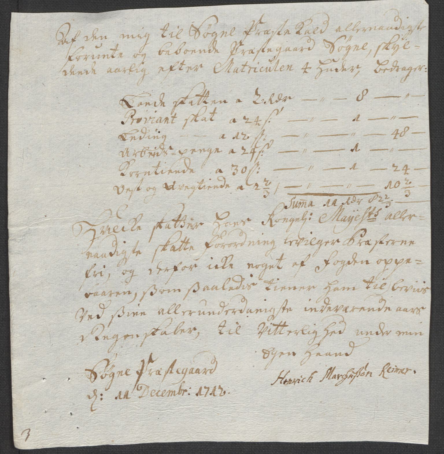 Rentekammeret inntil 1814, Reviderte regnskaper, Fogderegnskap, AV/RA-EA-4092/R43/L2555: Fogderegnskap Lista og Mandal, 1712, p. 206