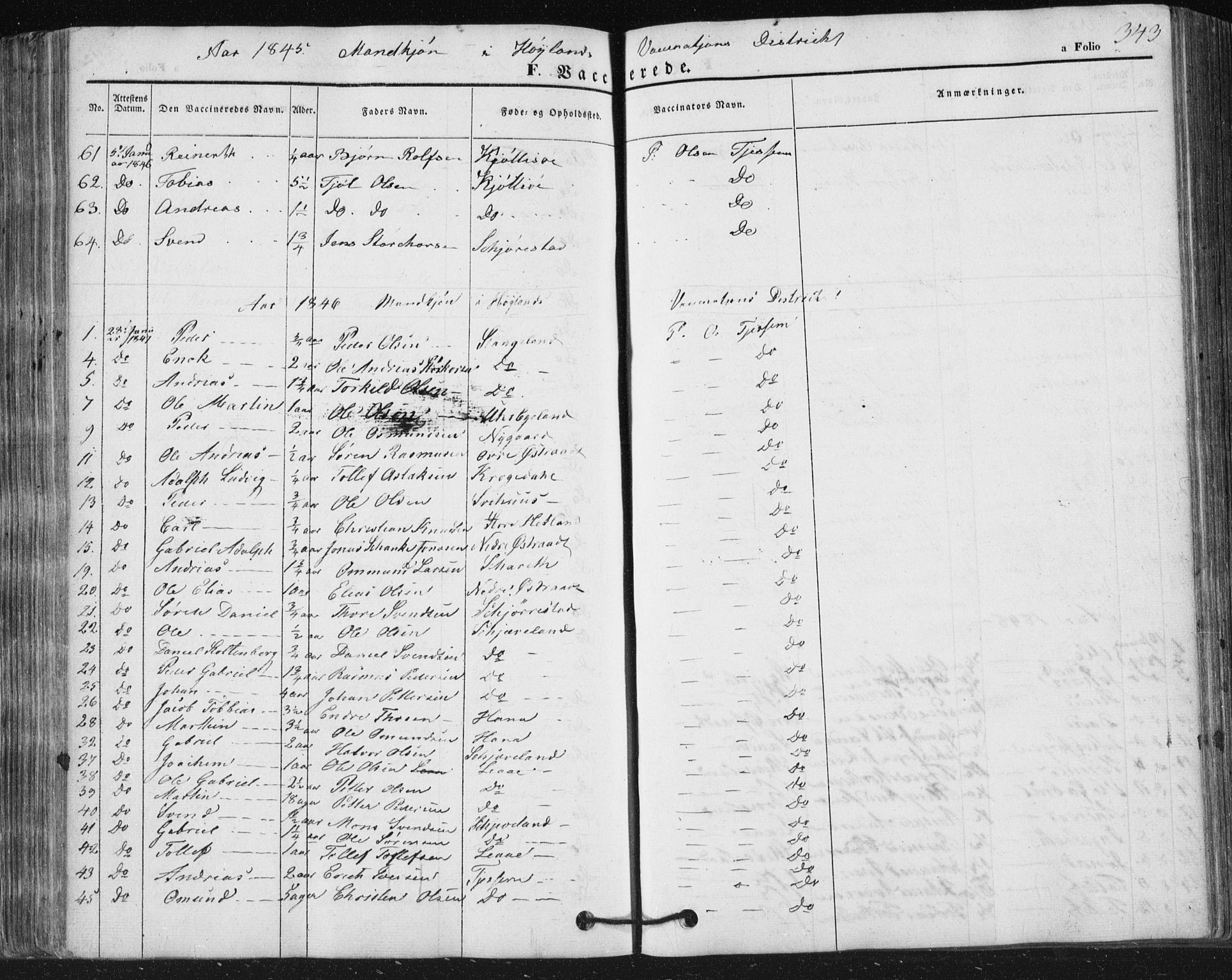 Høyland sokneprestkontor, SAST/A-101799/001/30BA/L0008: Parish register (official) no. A 8, 1841-1856, p. 343