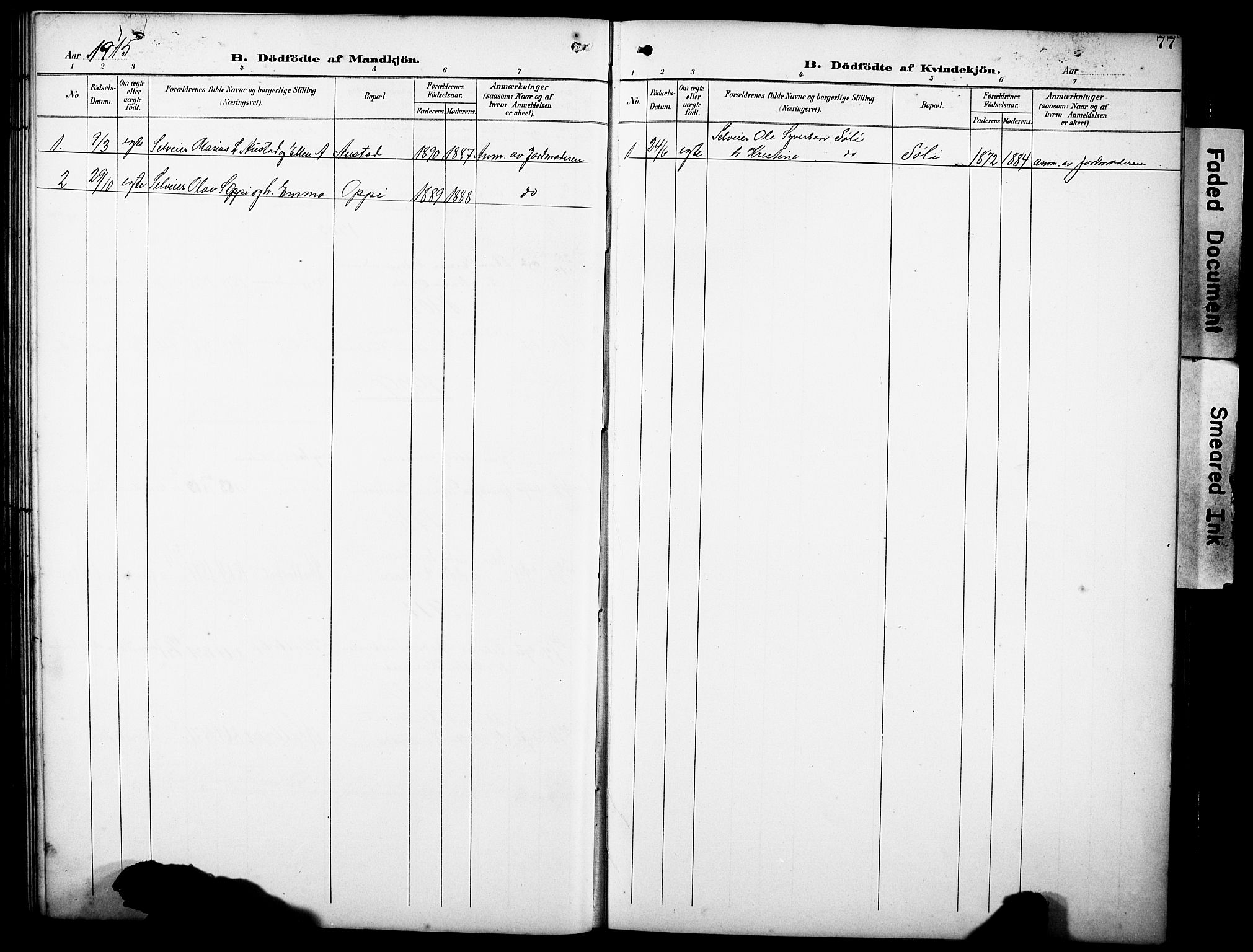Hof prestekontor, SAH/PREST-038/H/Ha/Hab/L0005: Parish register (copy) no. 5, 1899-1916, p. 77