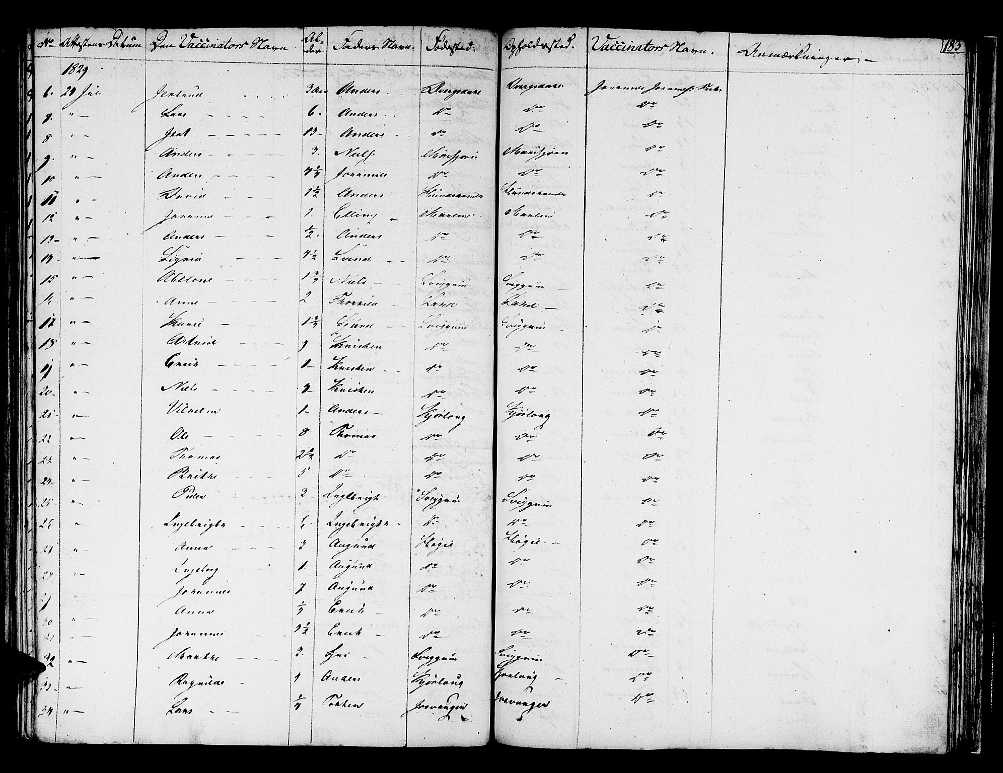 Hafslo sokneprestembete, AV/SAB-A-80301/H/Haa/Haaa/L0004: Parish register (official) no. A 4, 1821-1834, p. 183