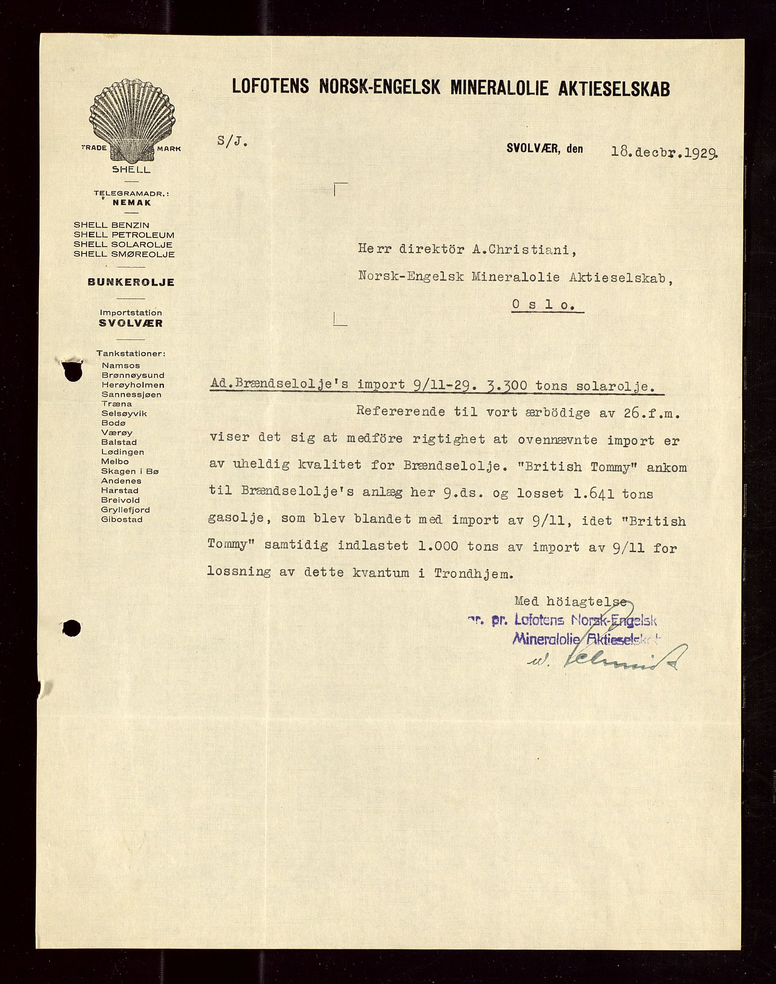 Pa 1521 - A/S Norske Shell, SAST/A-101915/E/Ea/Eaa/L0017: Sjefskorrespondanse, 1929, p. 149