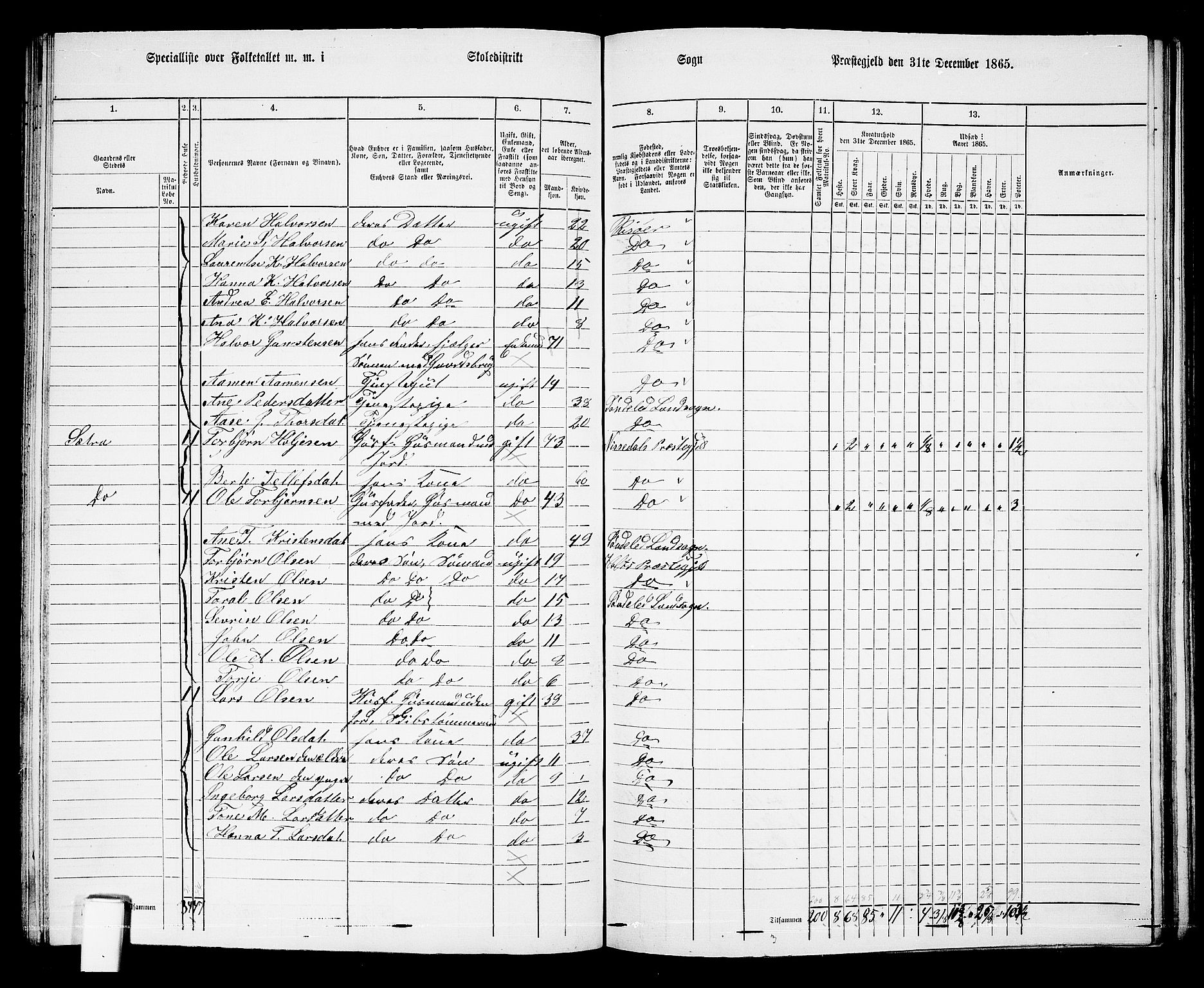 RA, 1865 census for Risør/Søndeled, 1865, p. 89