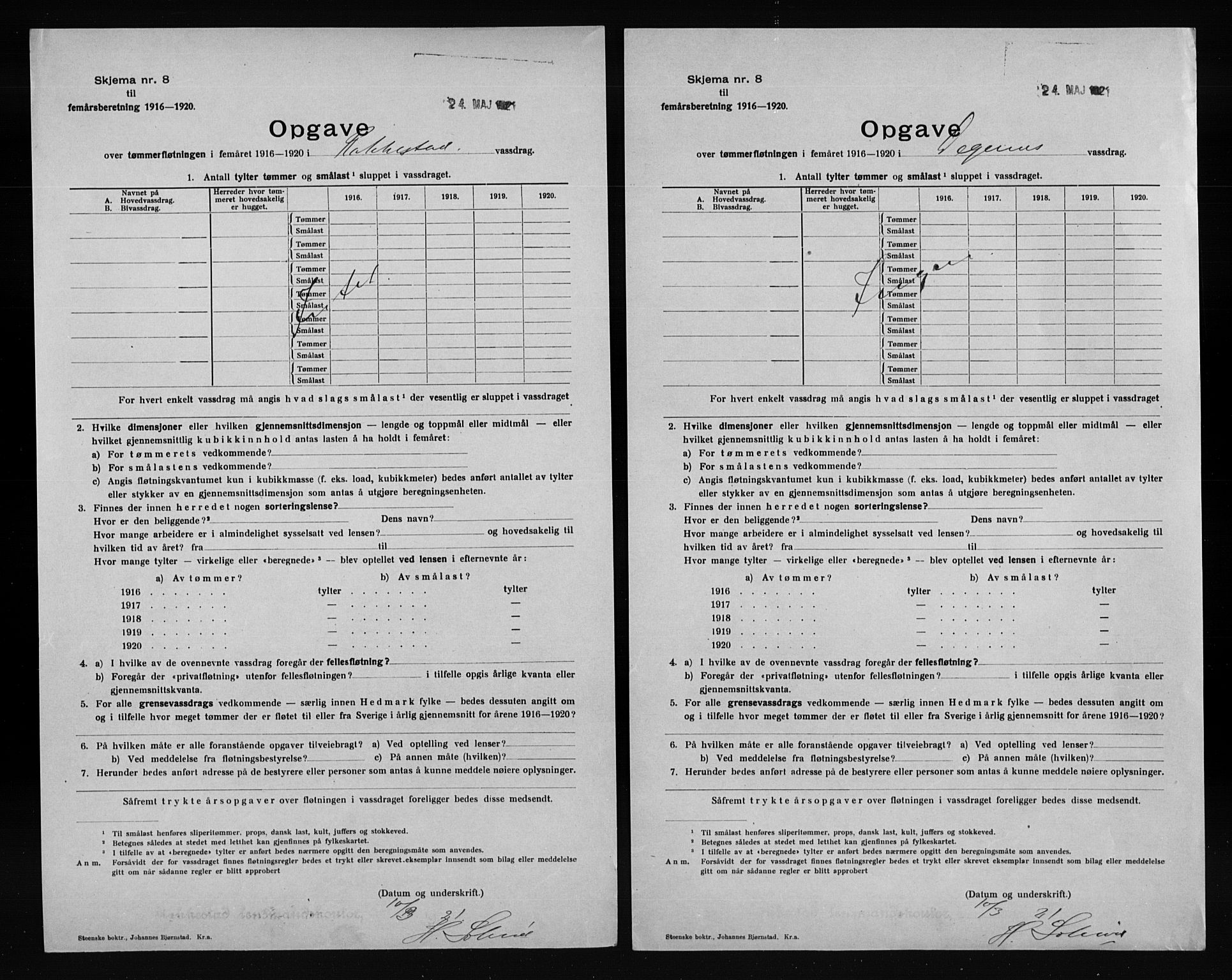 Statistisk sentralbyrå, Næringsøkonomiske emner, Generelt - Amtmennenes femårsberetninger, AV/RA-S-2233/F/Fa/L0128: --, 1916-1920, p. 105