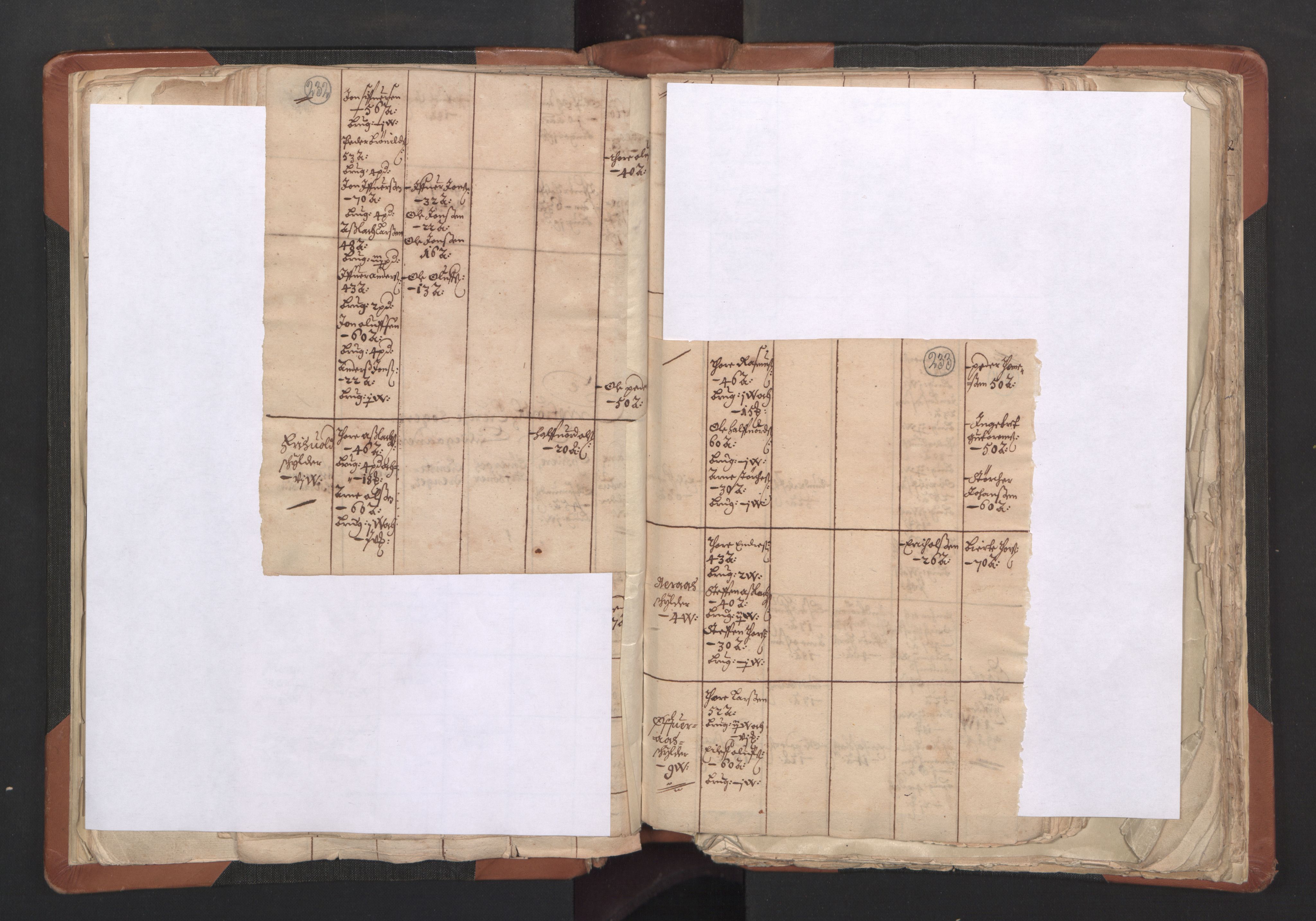 RA, Vicar's Census 1664-1666, no. 27: Romsdal deanery, 1664-1666, p. 232-233