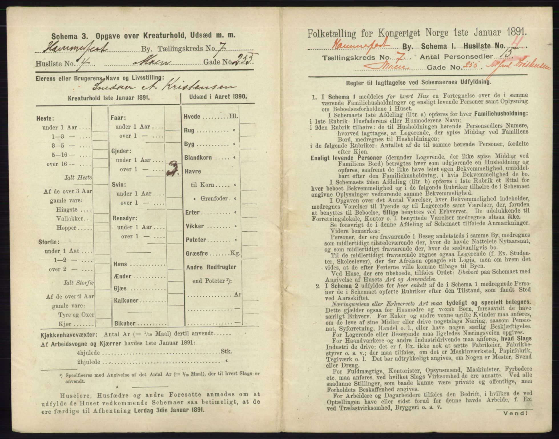 RA, 1891 census for 2001 Hammerfest, 1891, p. 2216