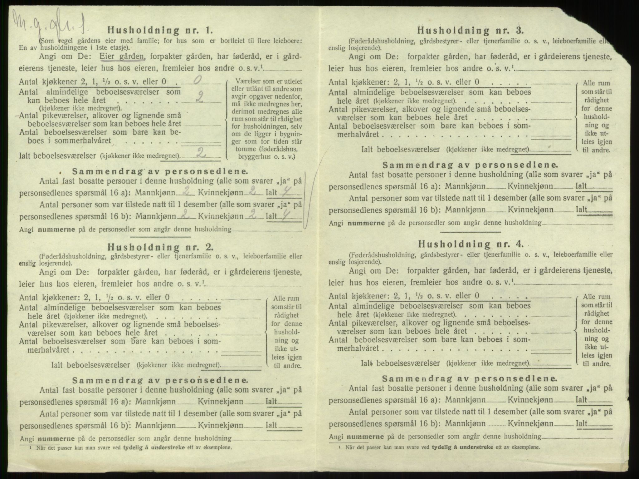 SAB, 1920 census for Gaular, 1920, p. 812