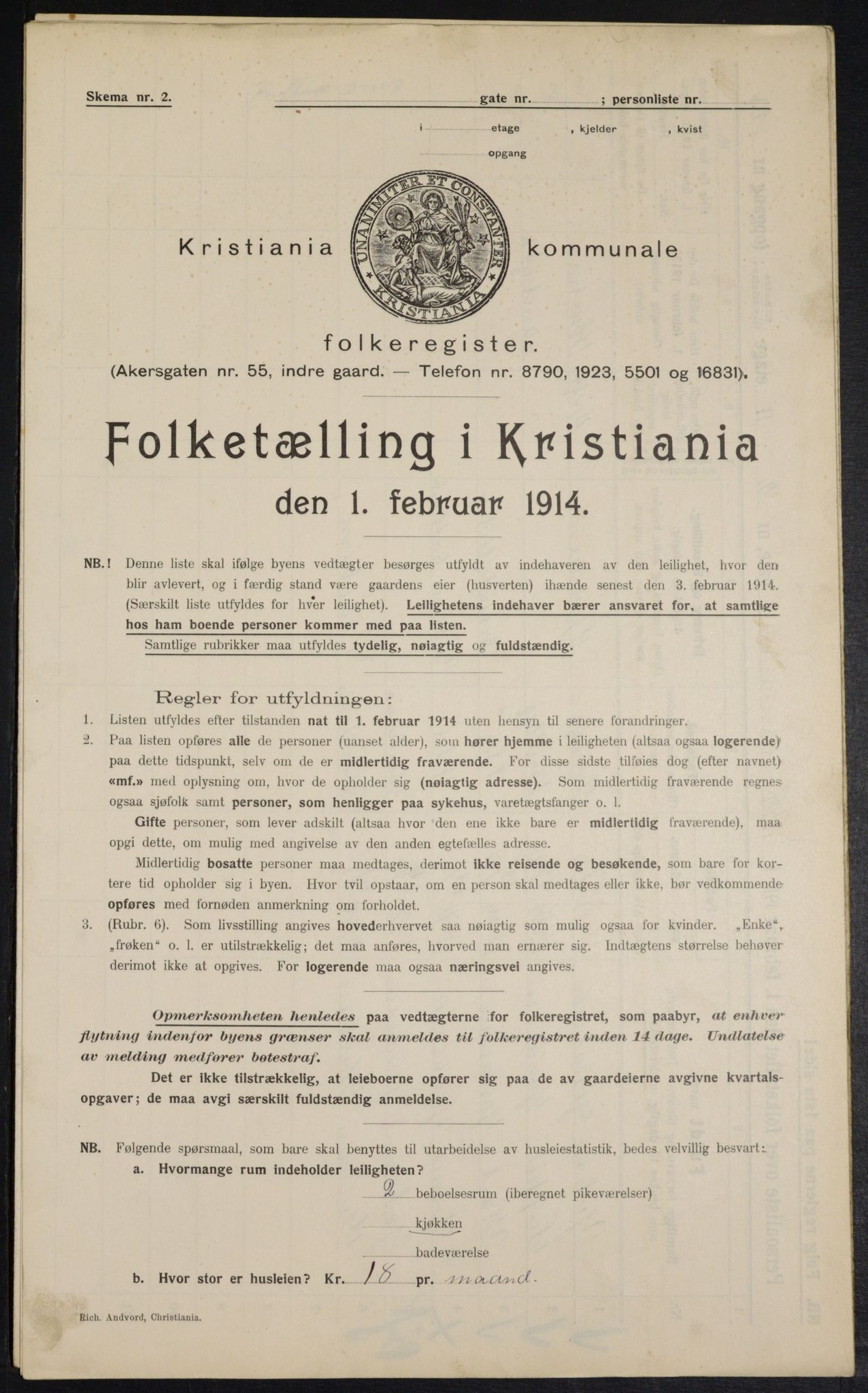 OBA, Municipal Census 1914 for Kristiania, 1914, p. 54161