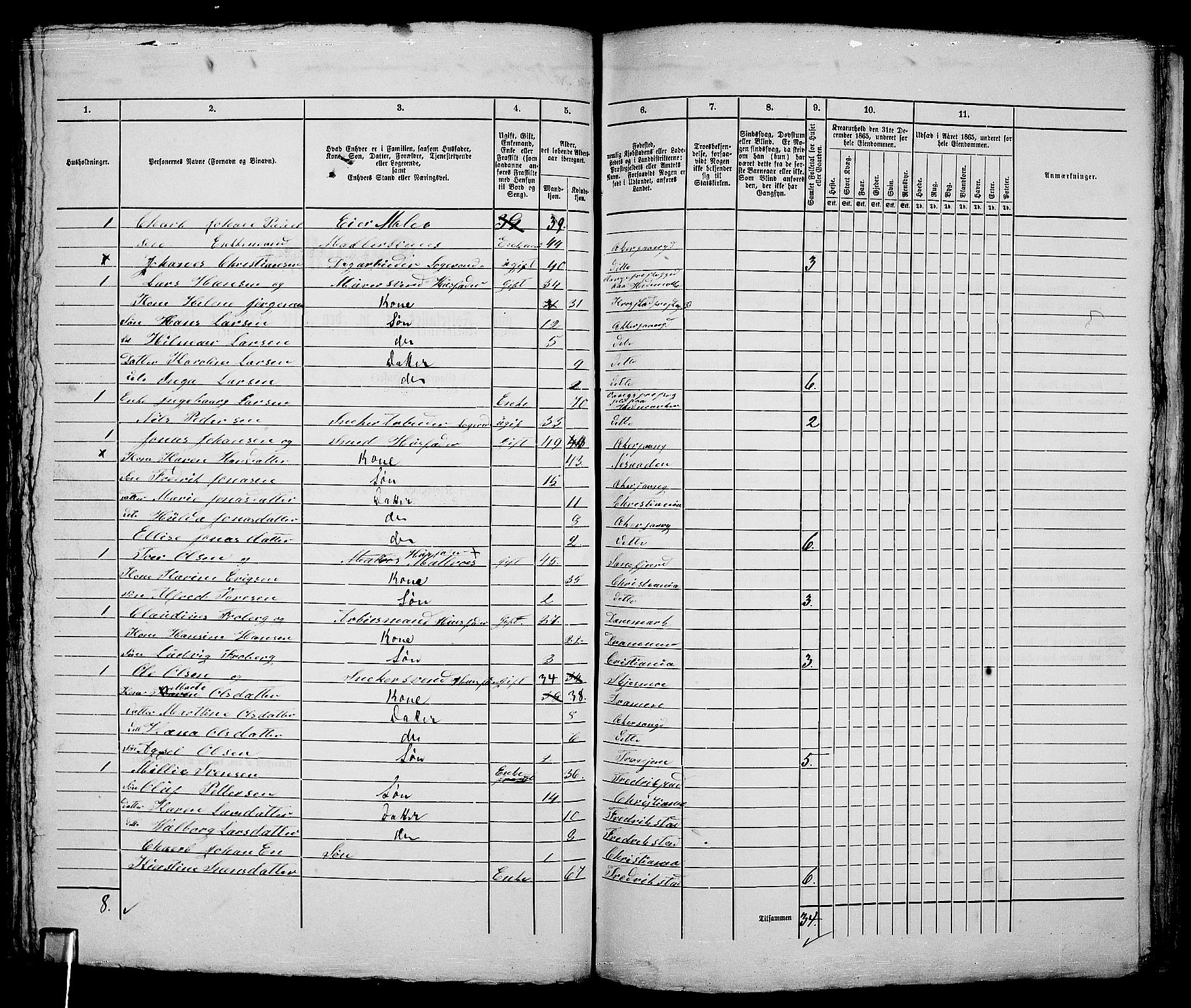 RA, 1865 census for Kristiania, 1865, p. 3314