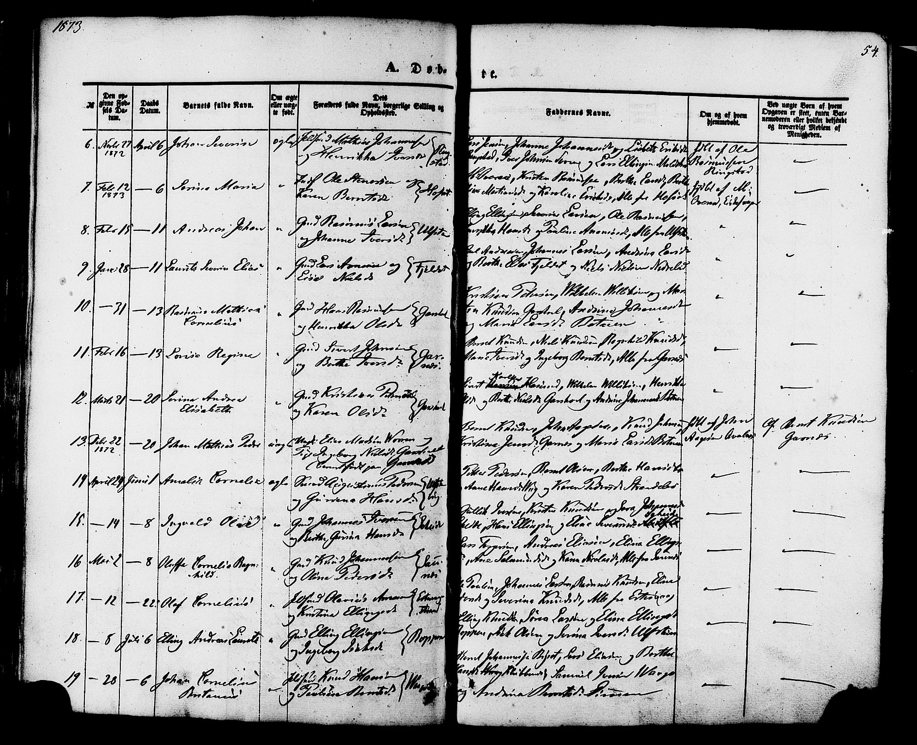 Ministerialprotokoller, klokkerbøker og fødselsregistre - Møre og Romsdal, SAT/A-1454/509/L0105: Parish register (official) no. 509A03, 1848-1882, p. 54