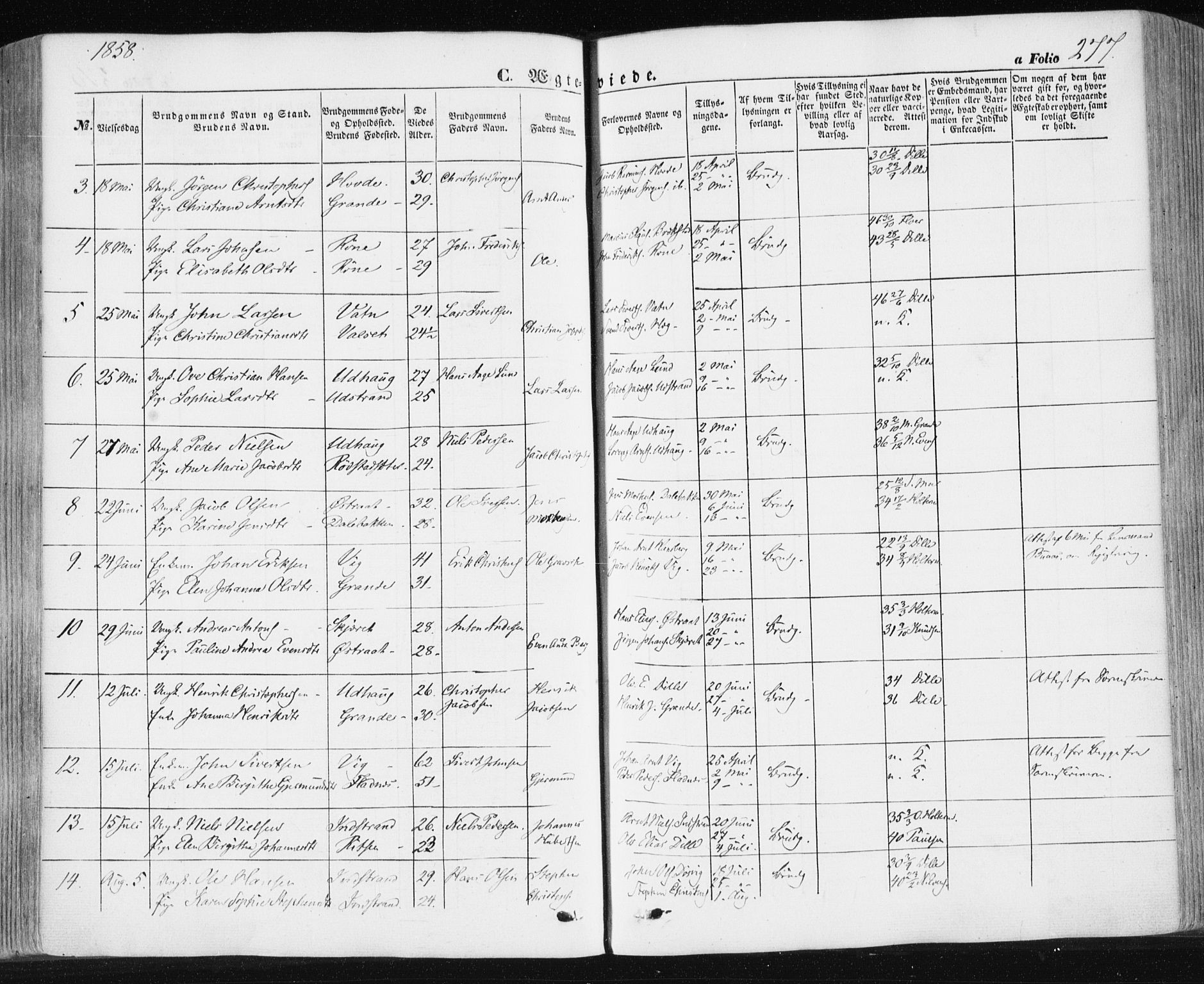 Ministerialprotokoller, klokkerbøker og fødselsregistre - Sør-Trøndelag, AV/SAT-A-1456/659/L0737: Parish register (official) no. 659A07, 1857-1875, p. 277