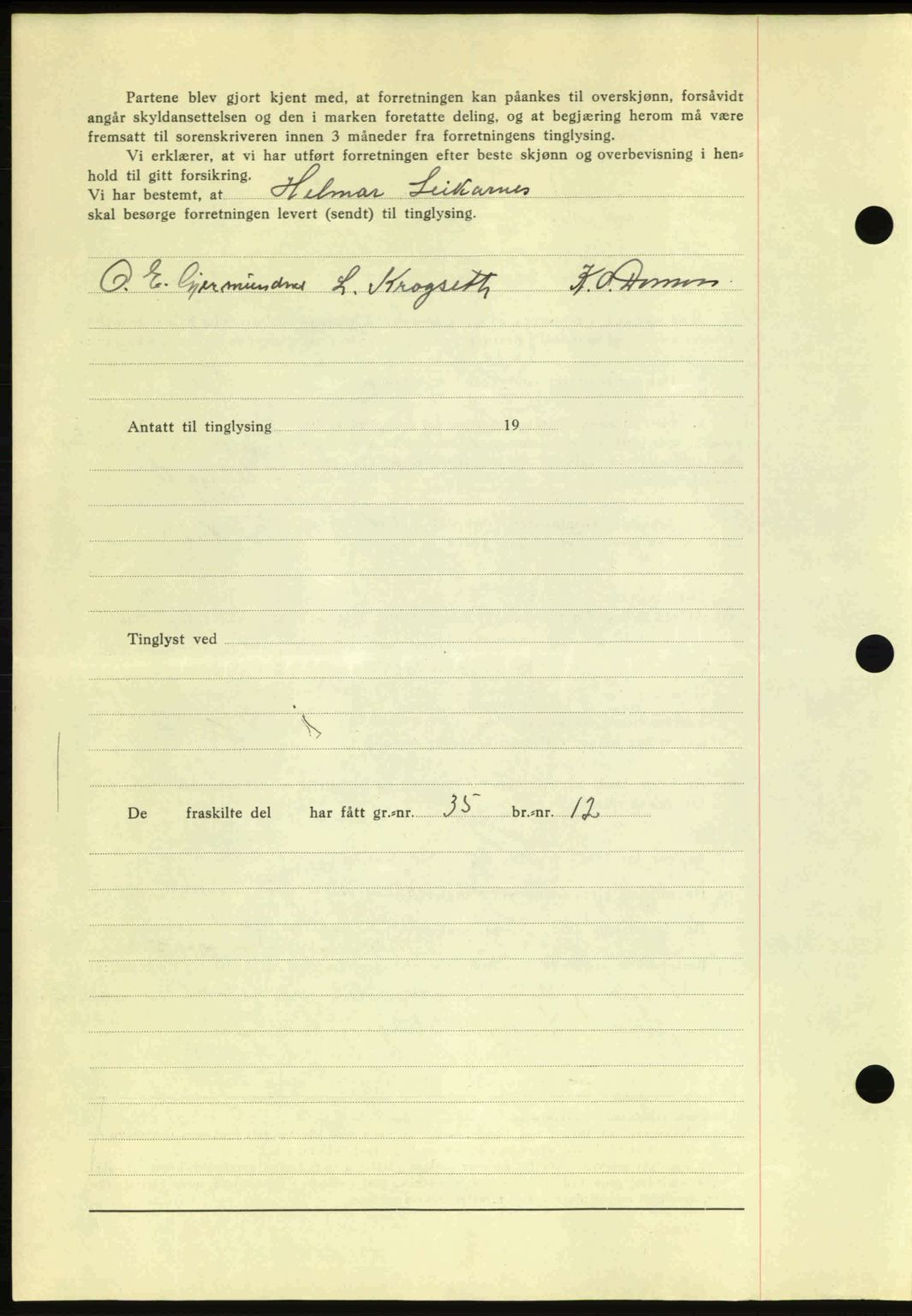 Romsdal sorenskriveri, AV/SAT-A-4149/1/2/2C: Mortgage book no. A11, 1941-1942, Diary no: : 2436/1941