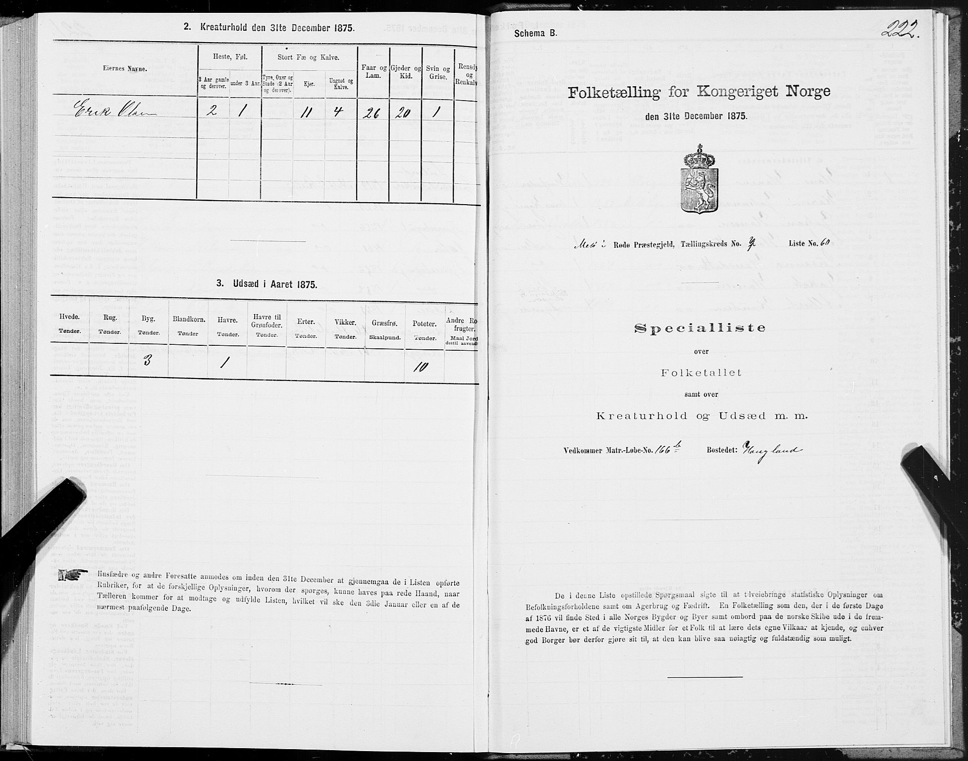 SAT, 1875 census for 1836P Rødøy, 1875, p. 3222