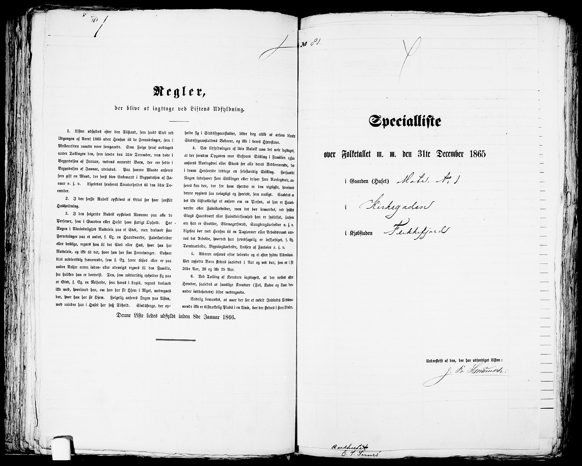 RA, 1865 census for Flekkefjord/Flekkefjord, 1865, p. 168