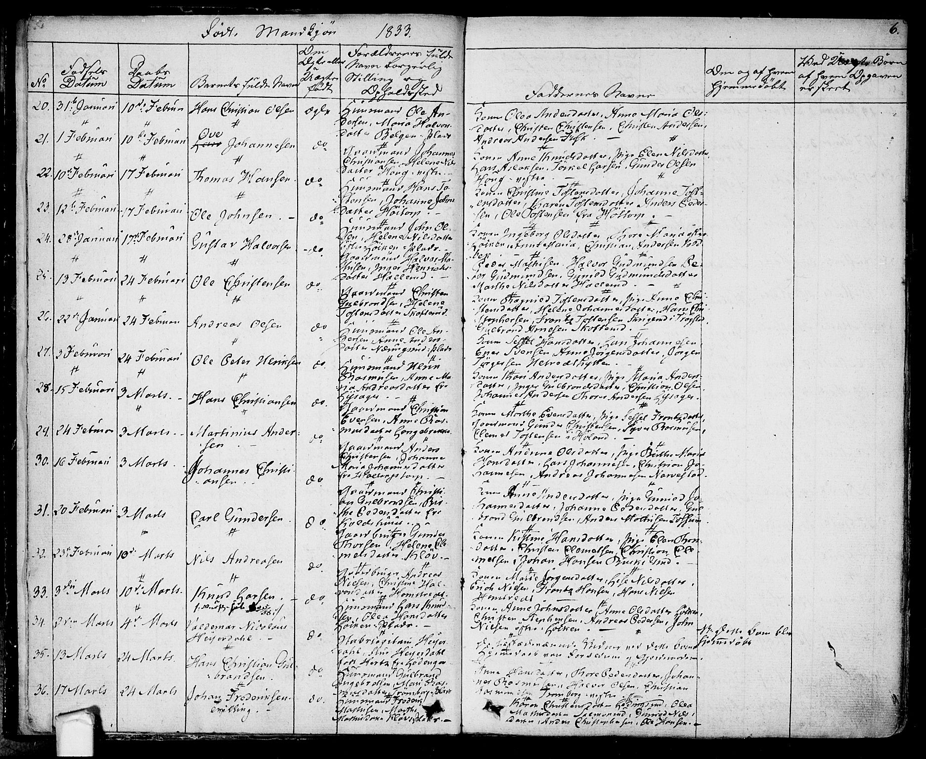 Eidsberg prestekontor Kirkebøker, SAO/A-10905/F/Fa/L0008: Parish register (official) no. I 8, 1832-1848, p. 6