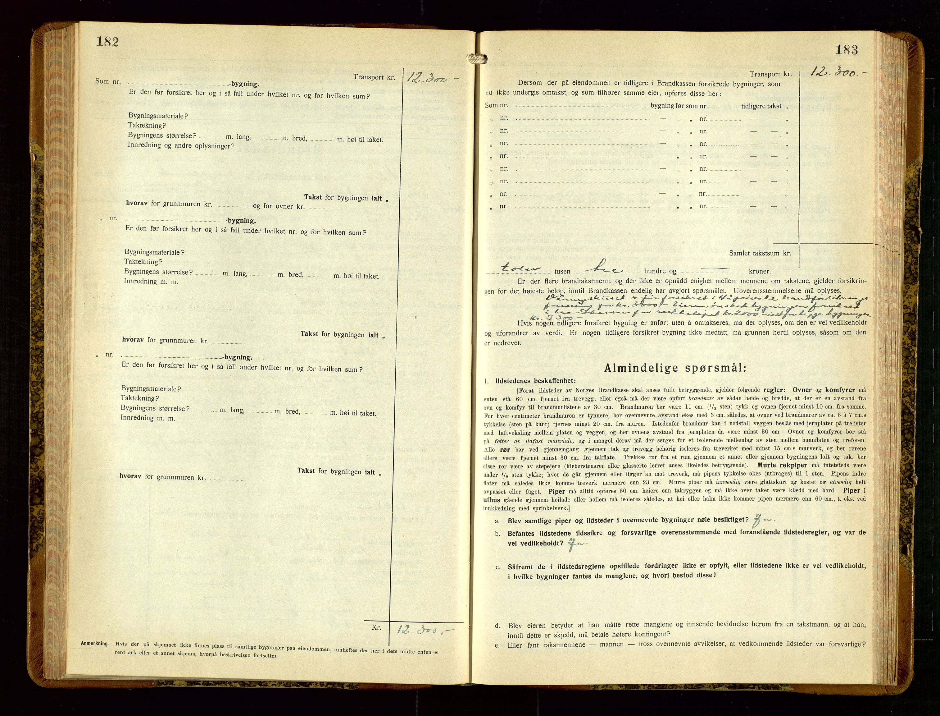 Hå lensmannskontor, SAST/A-100456/Goa/L0006: Takstprotokoll (skjema), 1932-1938, p. 182-183