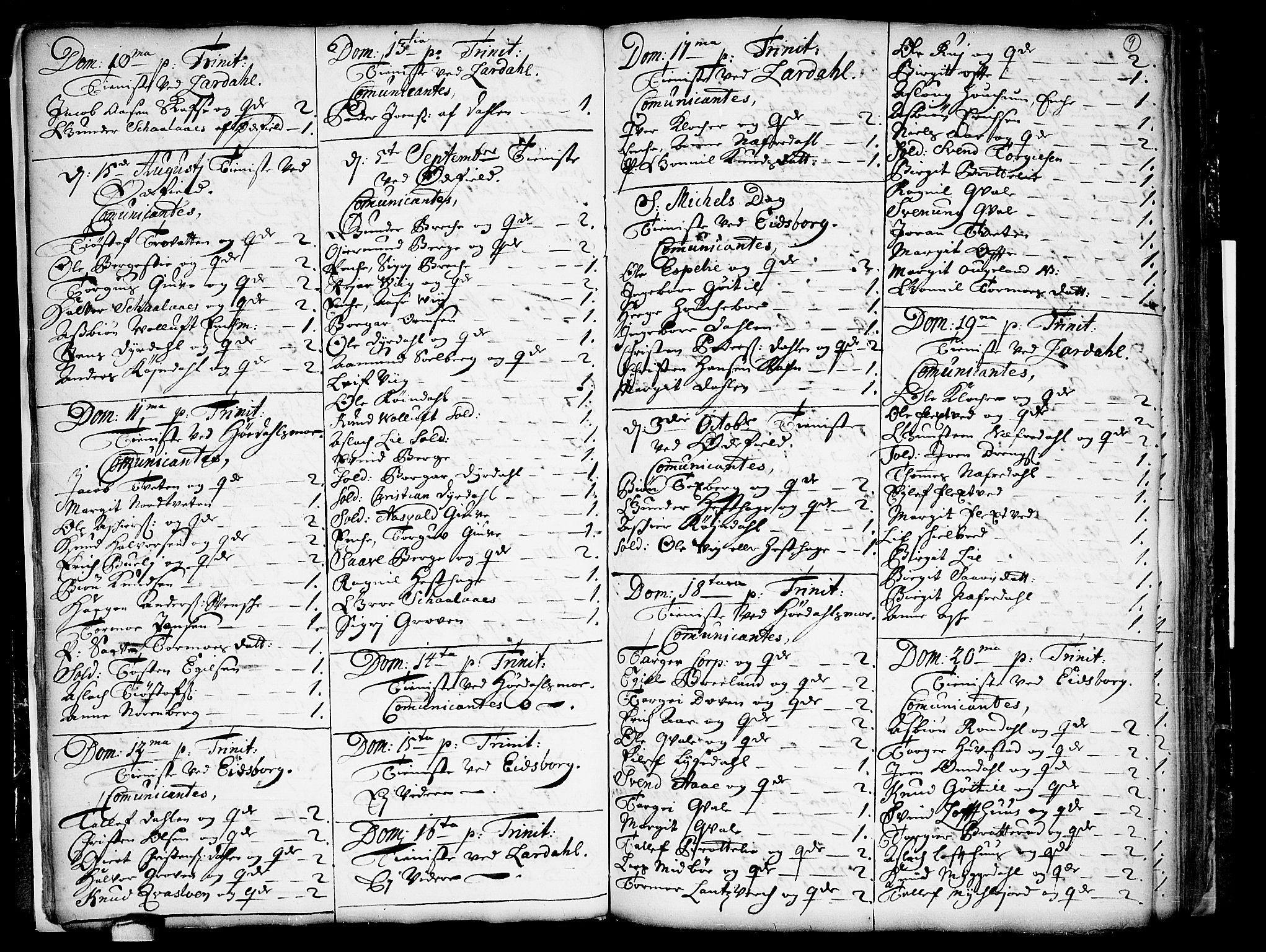 Lårdal kirkebøker, AV/SAKO-A-284/F/Fa/L0001: Parish register (official) no. I 1, 1721-1734, p. 9