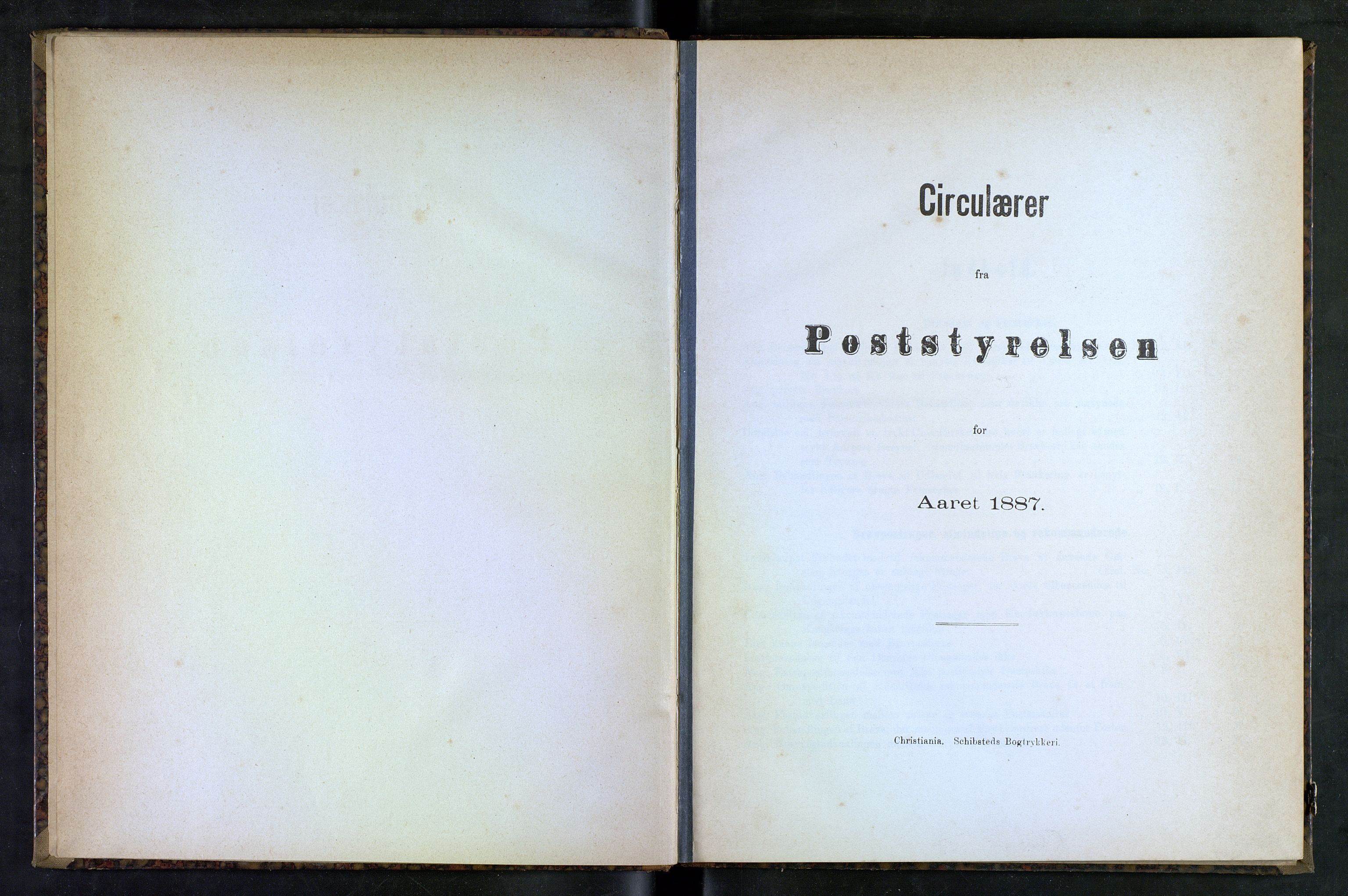 Norges Postmuseums bibliotek, NOPO/-/-/-: Sirkulærer fra Poststyrelsen, 1887
