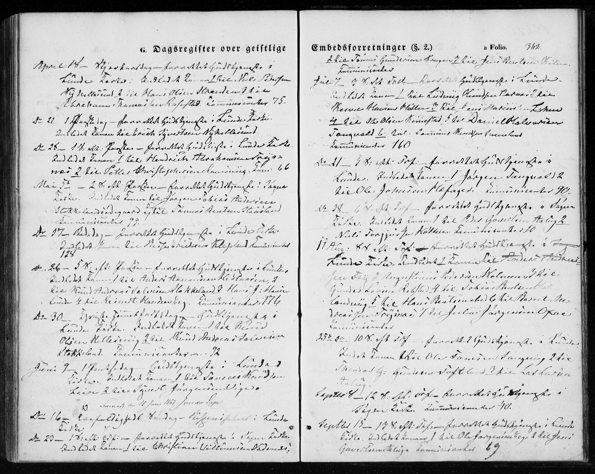 Søgne sokneprestkontor, SAK/1111-0037/F/Fa/Fab/L0010: Parish register (official) no. A 10, 1853-1869, p. 362