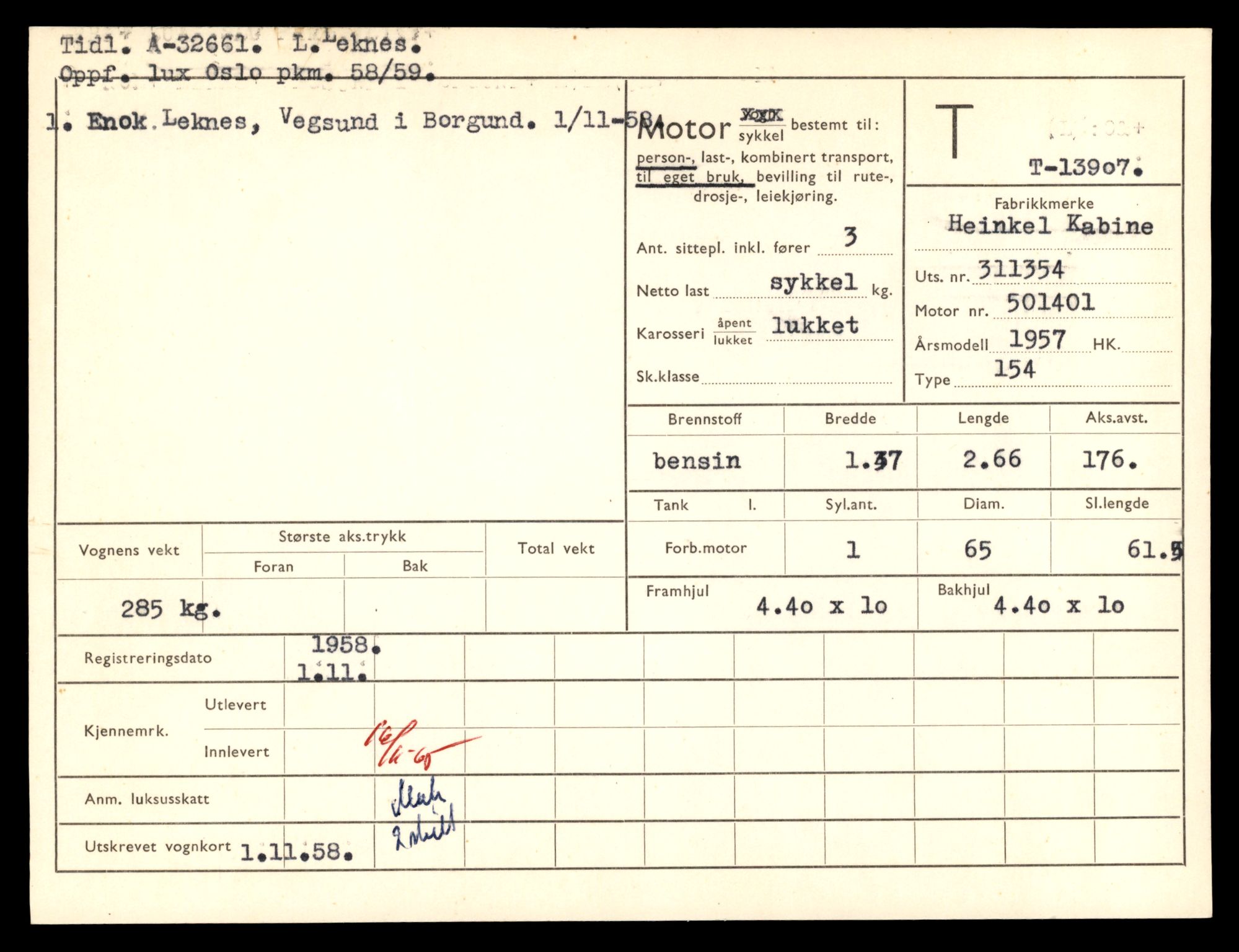 Møre og Romsdal vegkontor - Ålesund trafikkstasjon, AV/SAT-A-4099/F/Fe/L0042: Registreringskort for kjøretøy T 13906 - T 14079, 1927-1998, p. 23