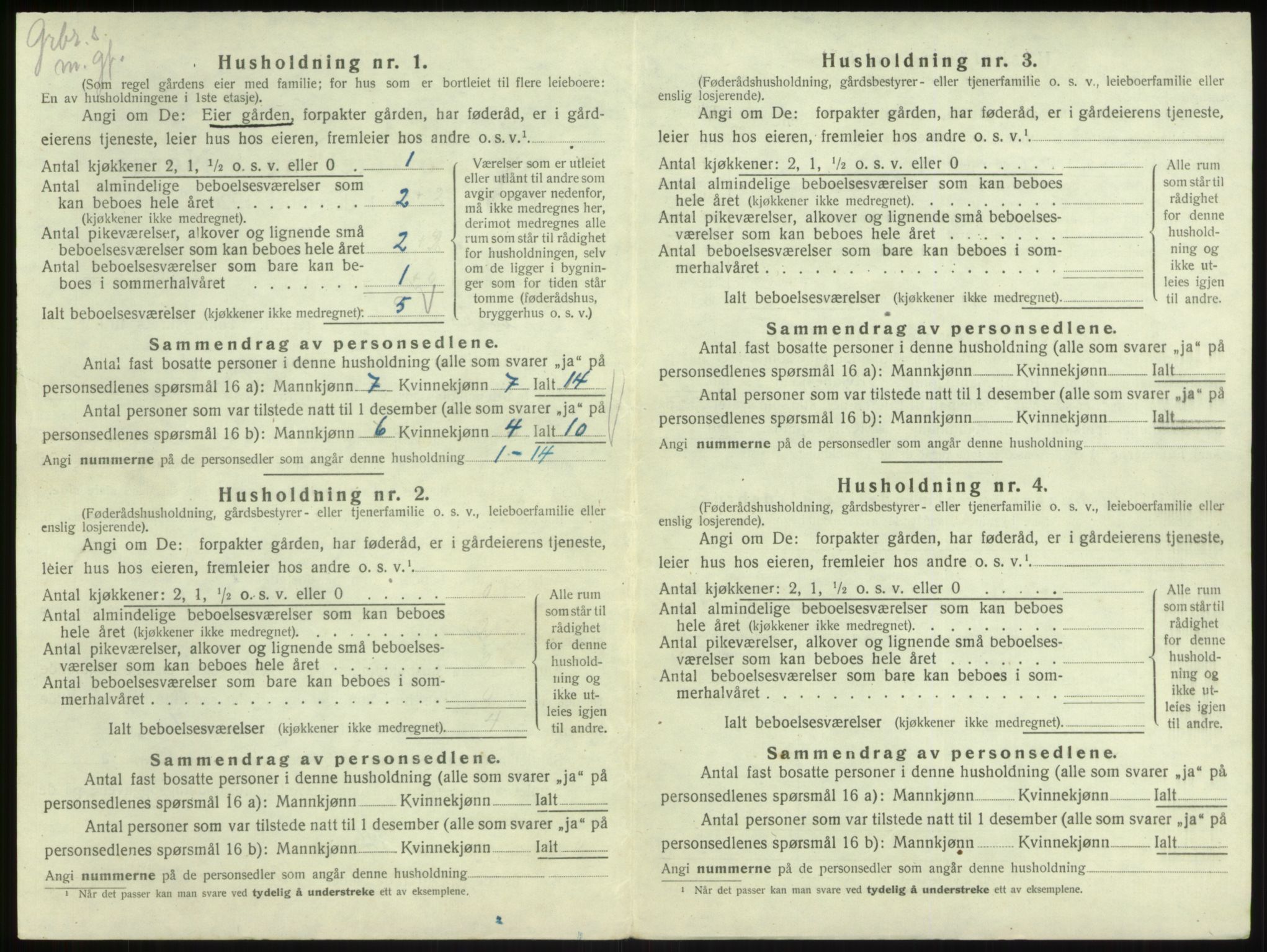 SAB, 1920 census for Lavik, 1920, p. 265