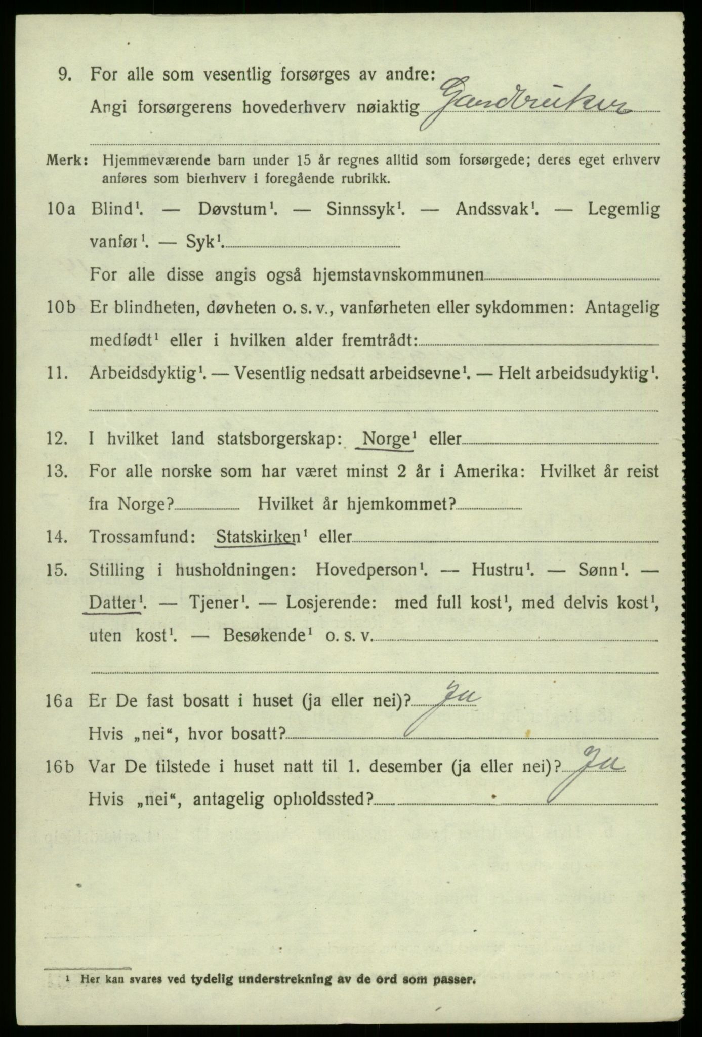 SAB, 1920 census for Samnanger, 1920, p. 5890