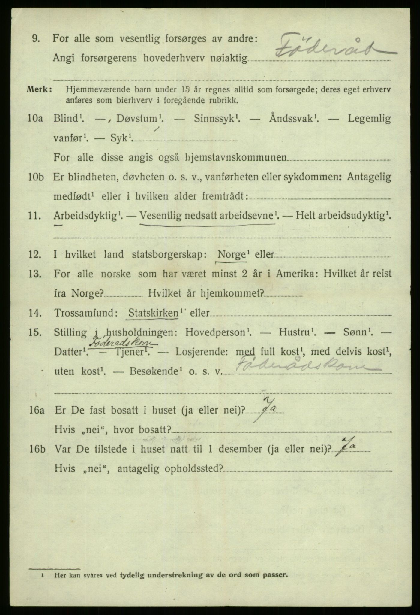 SAB, 1920 census for Eid, 1920, p. 7033