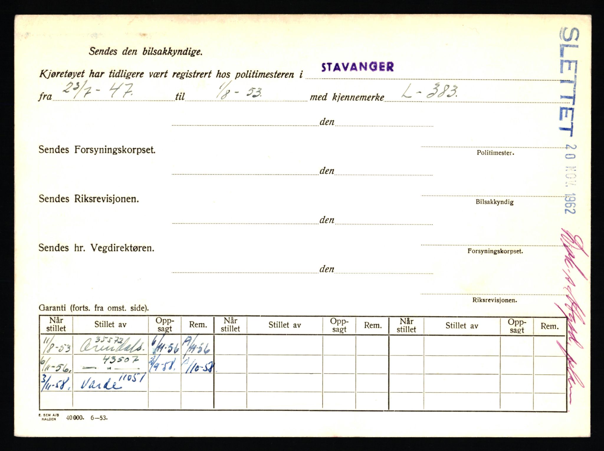 Stavanger trafikkstasjon, SAST/A-101942/0/F/L0019: L-10500 - L-10999, 1930-1971, p. 1592