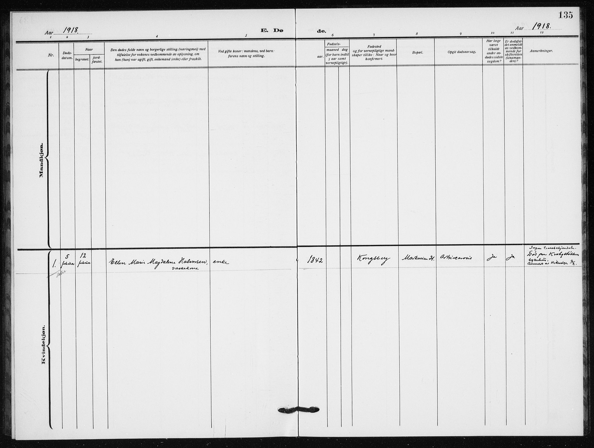 Hauge prestekontor Kirkebøker, AV/SAO-A-10849/F/Fa/L0004: Parish register (official) no. 4, 1917-1938, p. 135