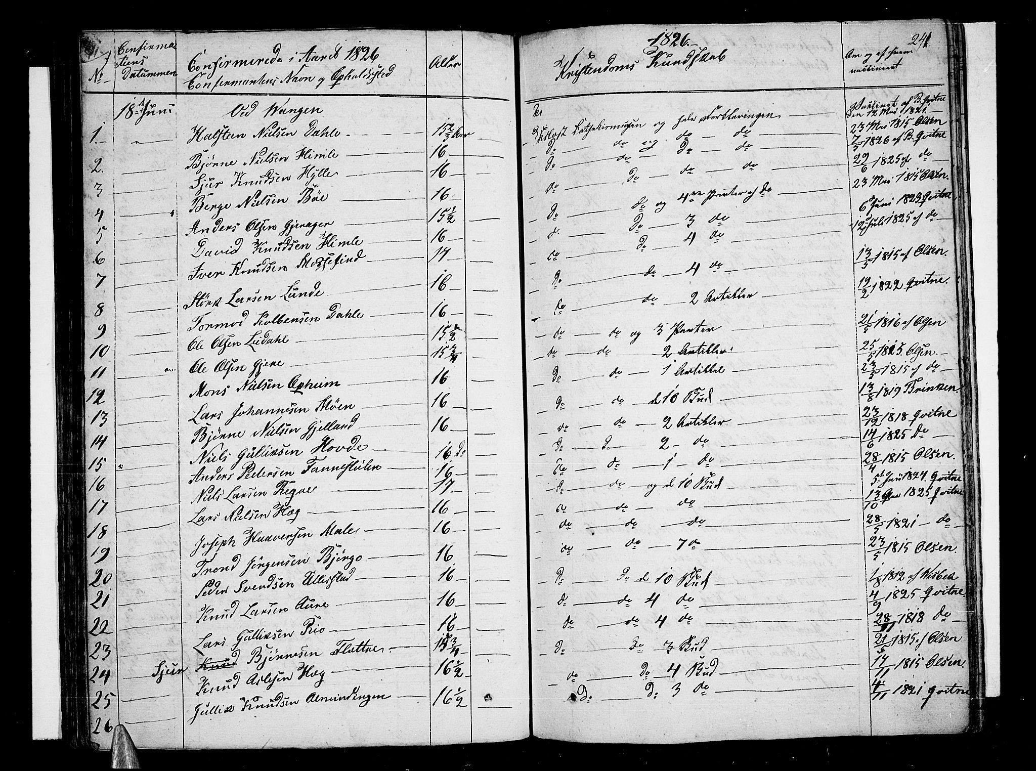 Voss sokneprestembete, SAB/A-79001/H/Haa: Parish register (official) no. A 12, 1823-1837, p. 241